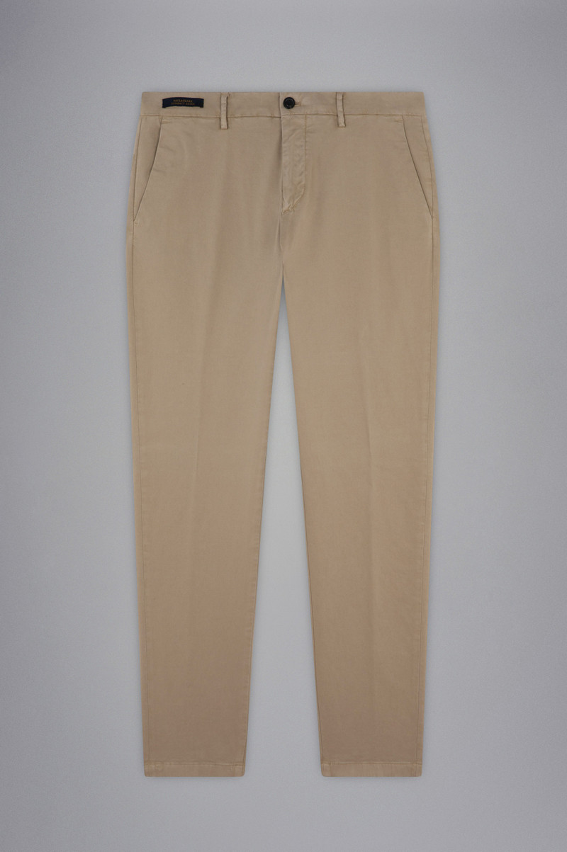 STRETCH COTTON SLIM CHINO TROUSERS 1