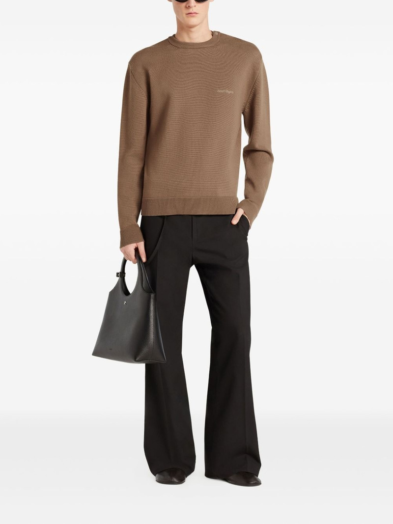 courrèges crew-neck embroidered sweatshirt outlook