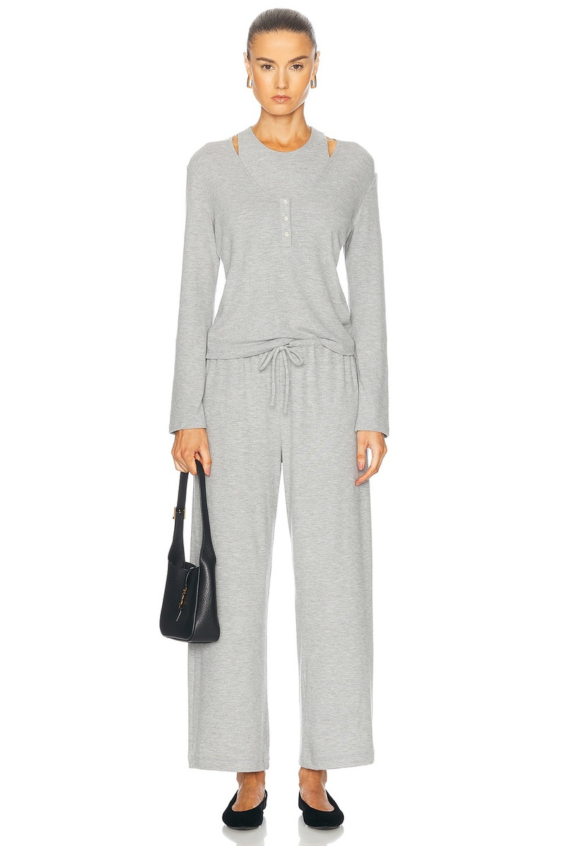 LESET Lauren V Neck Henley Top outlook