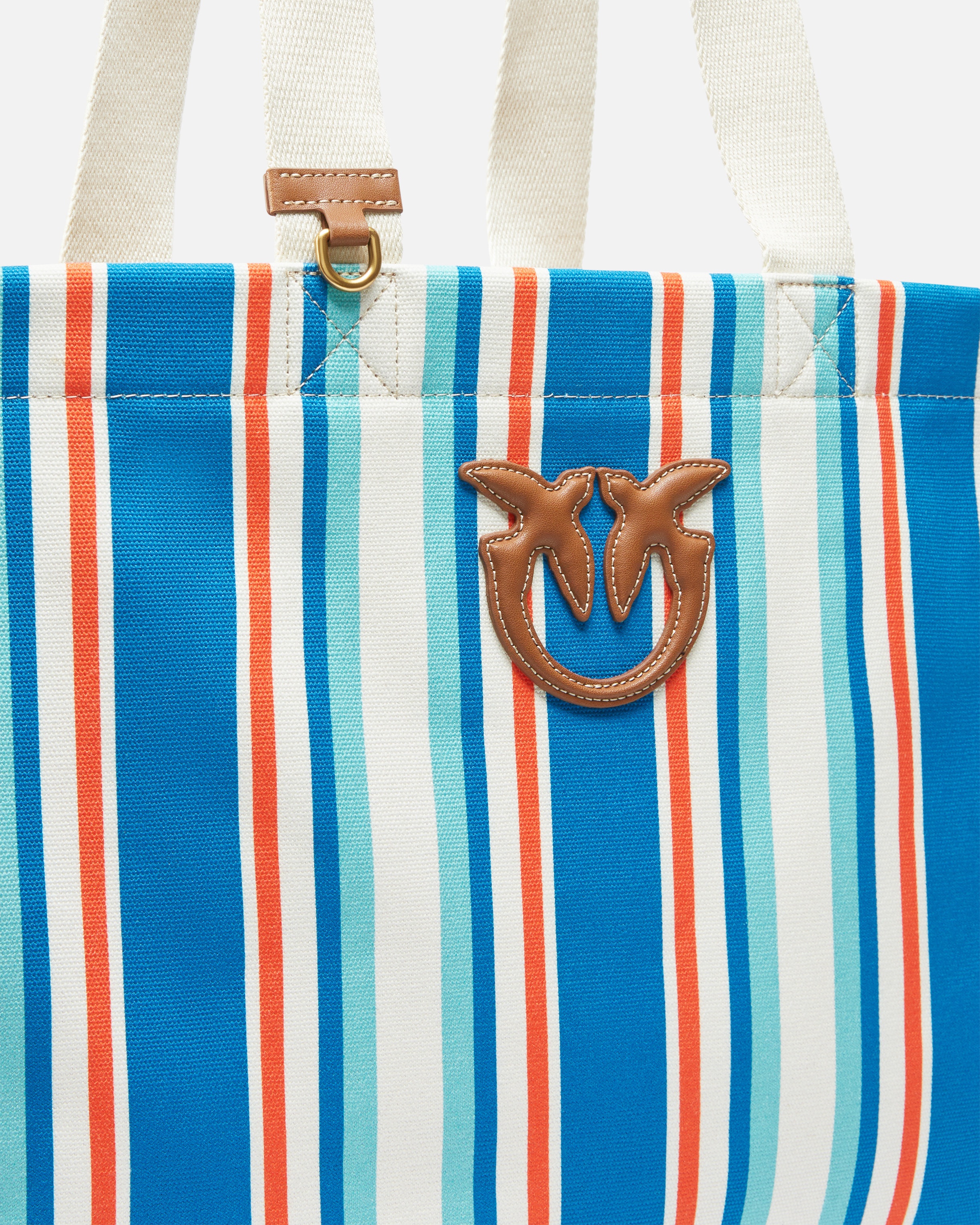 MAXI SHOULDER BAG IN STRIPED FABRIC - 3