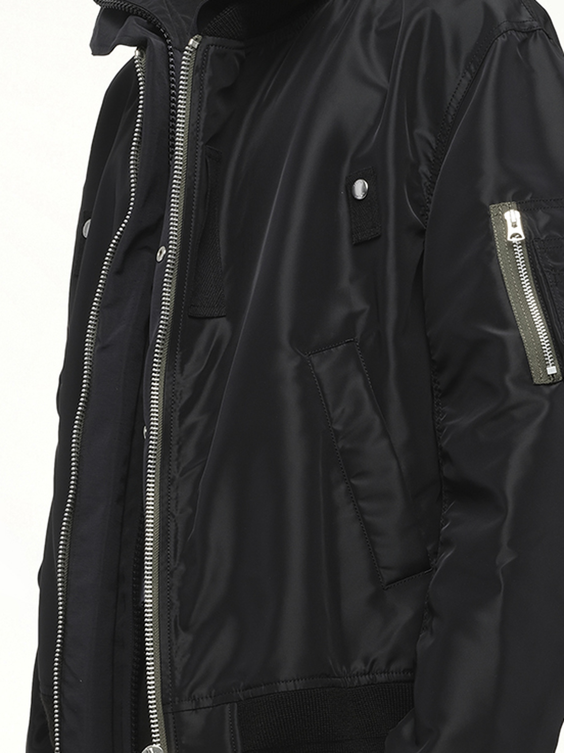 Nylon Twill x Grosgrain Blouson in Black - 3