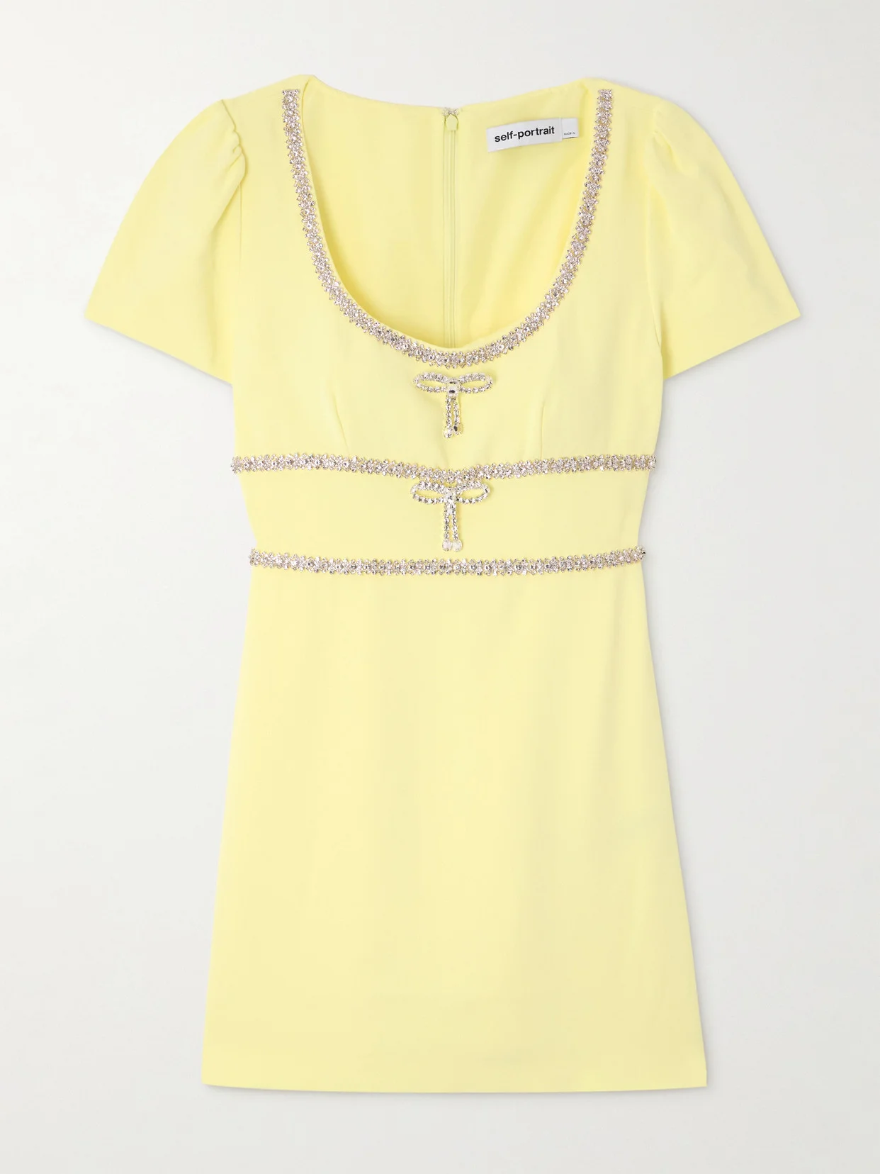 Crystal-embellished Crepe Mini Dress - 1