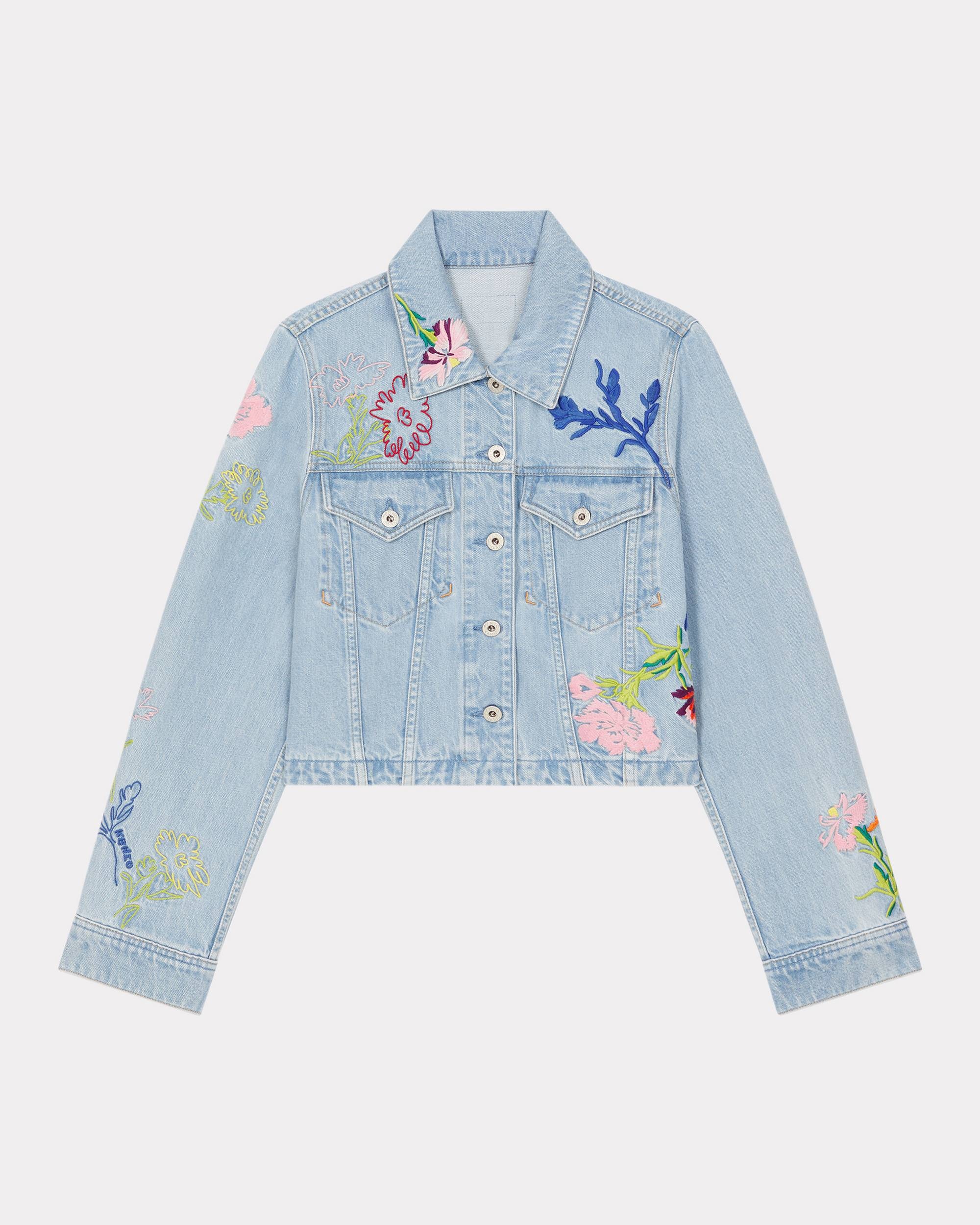 'KENZO Drawn Flowers' embroidered trucker jacket - 1