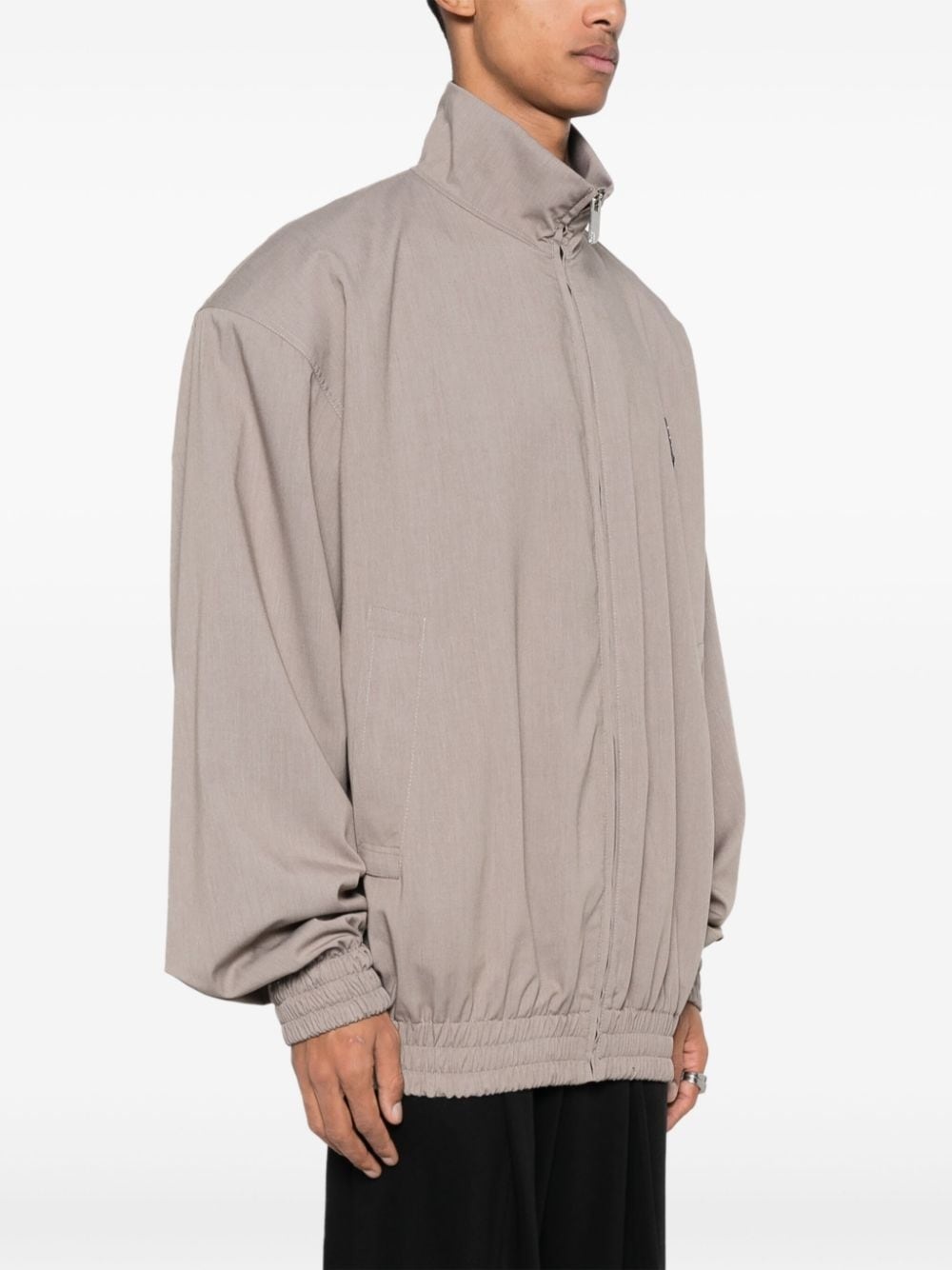 logo-appliquÃ© drop-shoulder jacket - 3