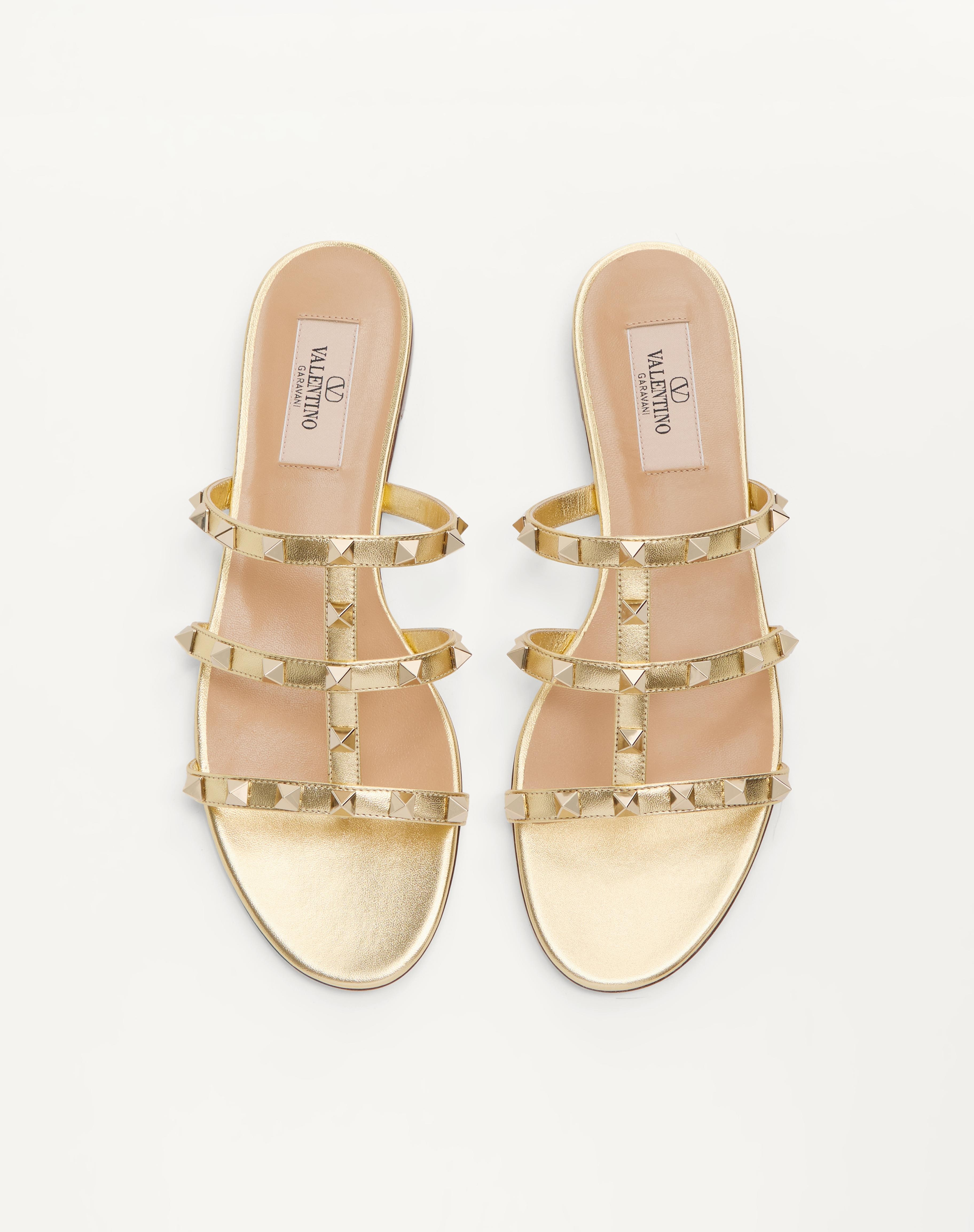 ROCKSTUD LAMINATED NAPPA SLIDE SANDAL - 4