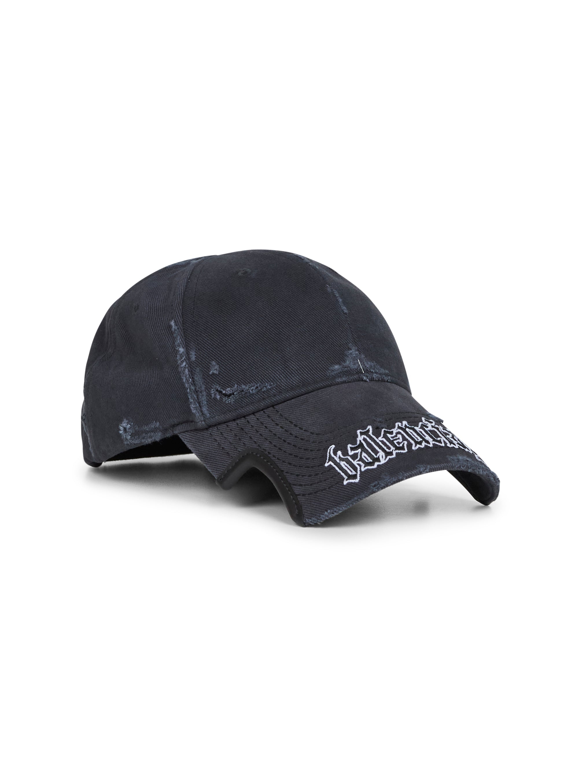 Black drill Blackletter Script cap - 2