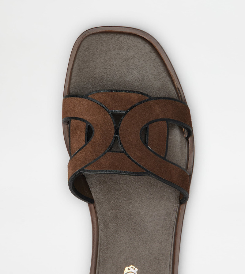 SANDALS IN SUEDE - BROWN 4