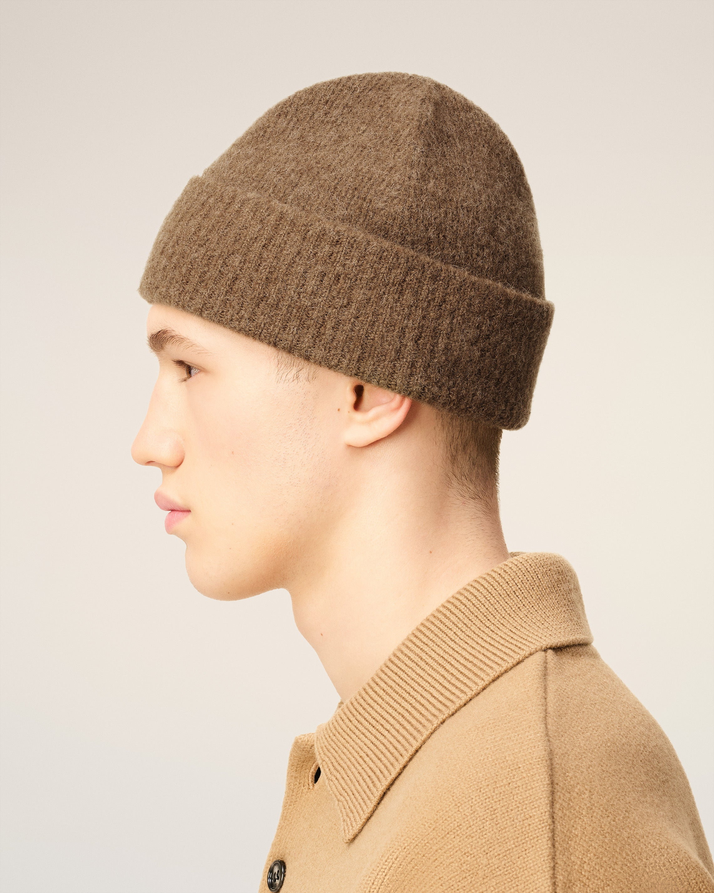 BROWN ALPACA STRIPED AMI DE COEUR BEANIE - 5