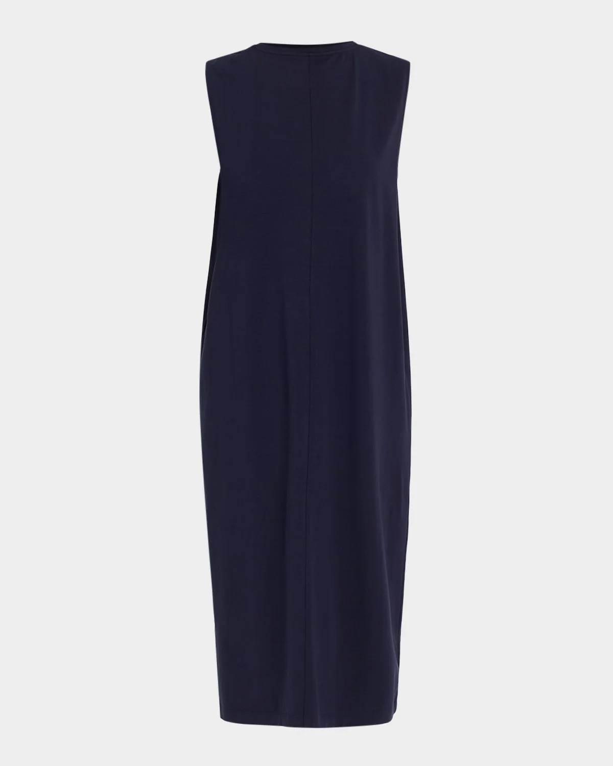 Sleeveless High-Neck Jersey Midi Shift Dress - 1