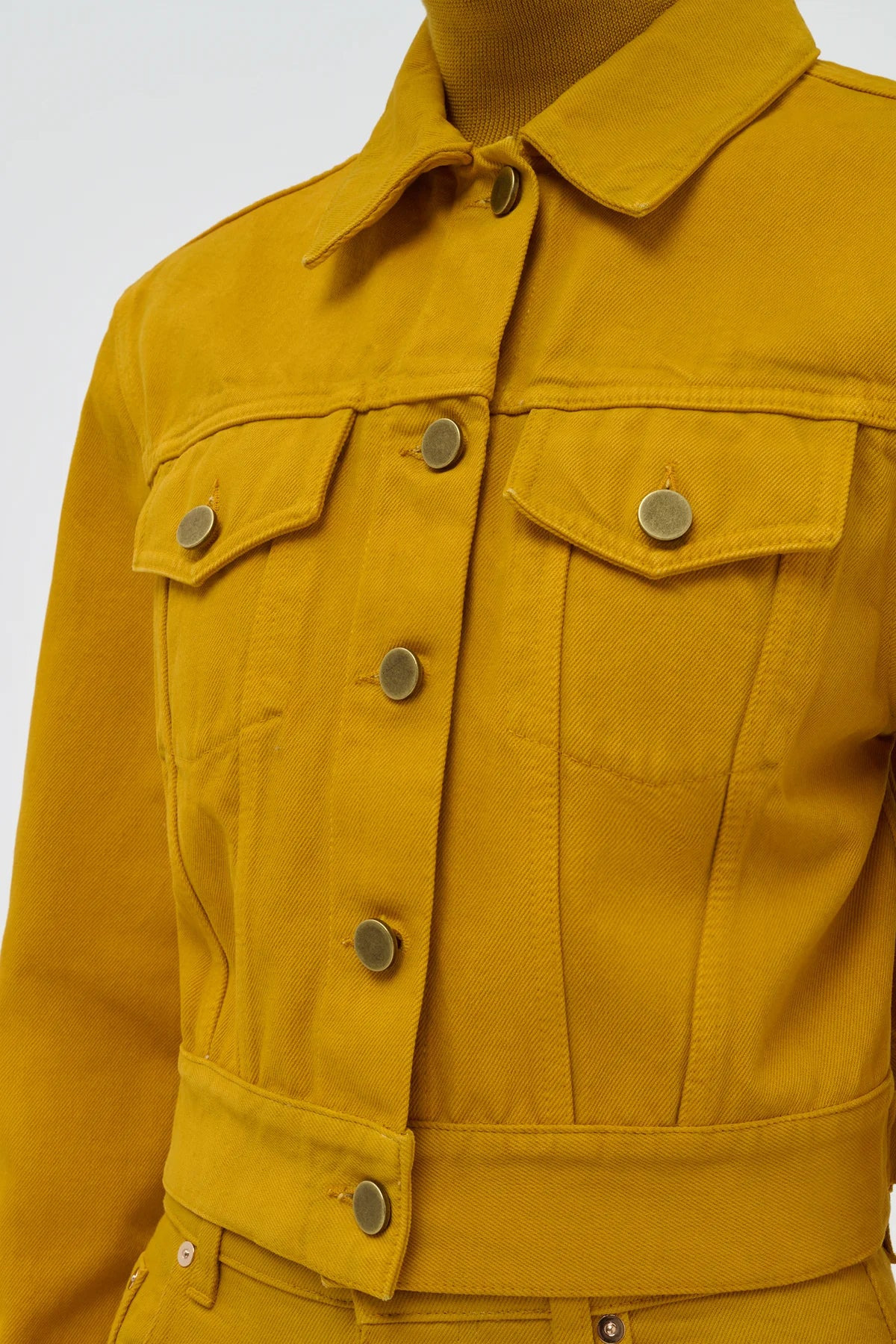 Bronte Jacket in Golden Birch Recycled Cotton Denim - 7
