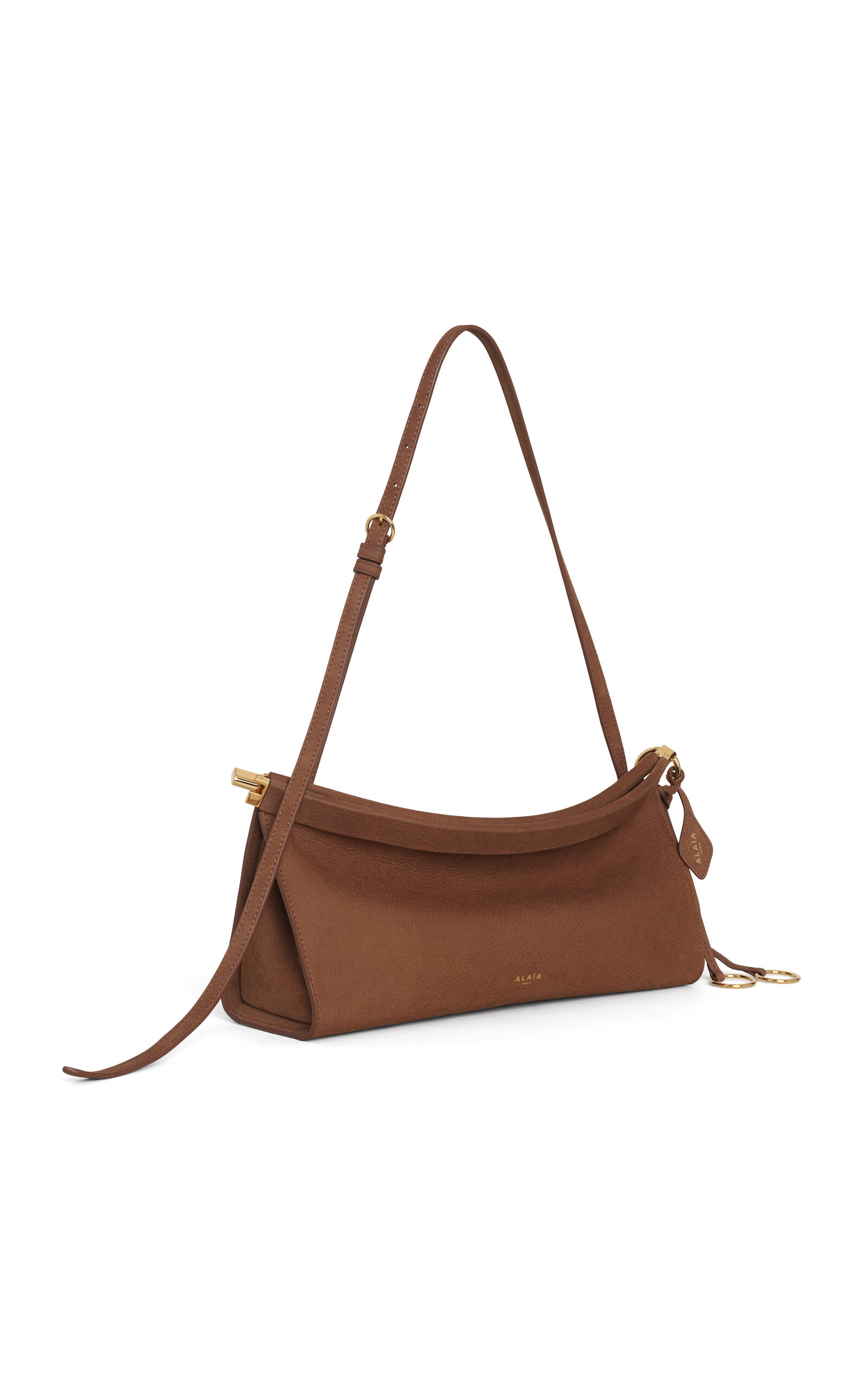 Le Click Medium Suede E/W Shoulder Bag brown - 4
