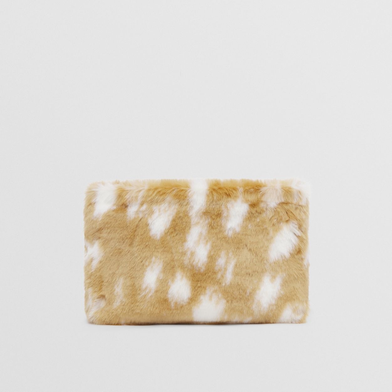 Deer Print Faux Fur Zip Pouch - 7