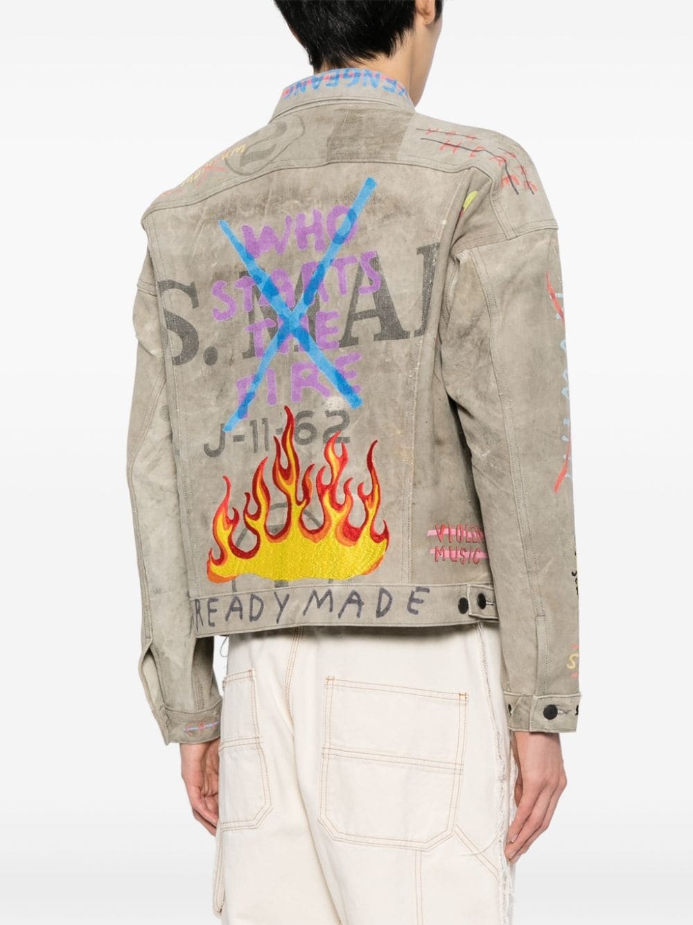 graphic-print button-up jacket - 4
