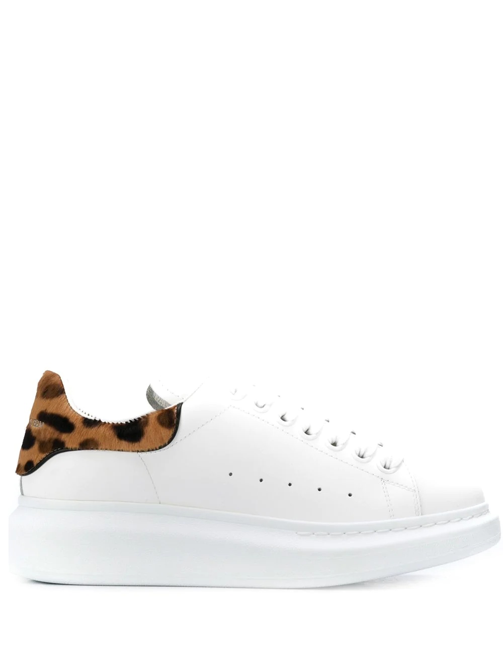 leopard print oversized low-top sneakers - 1