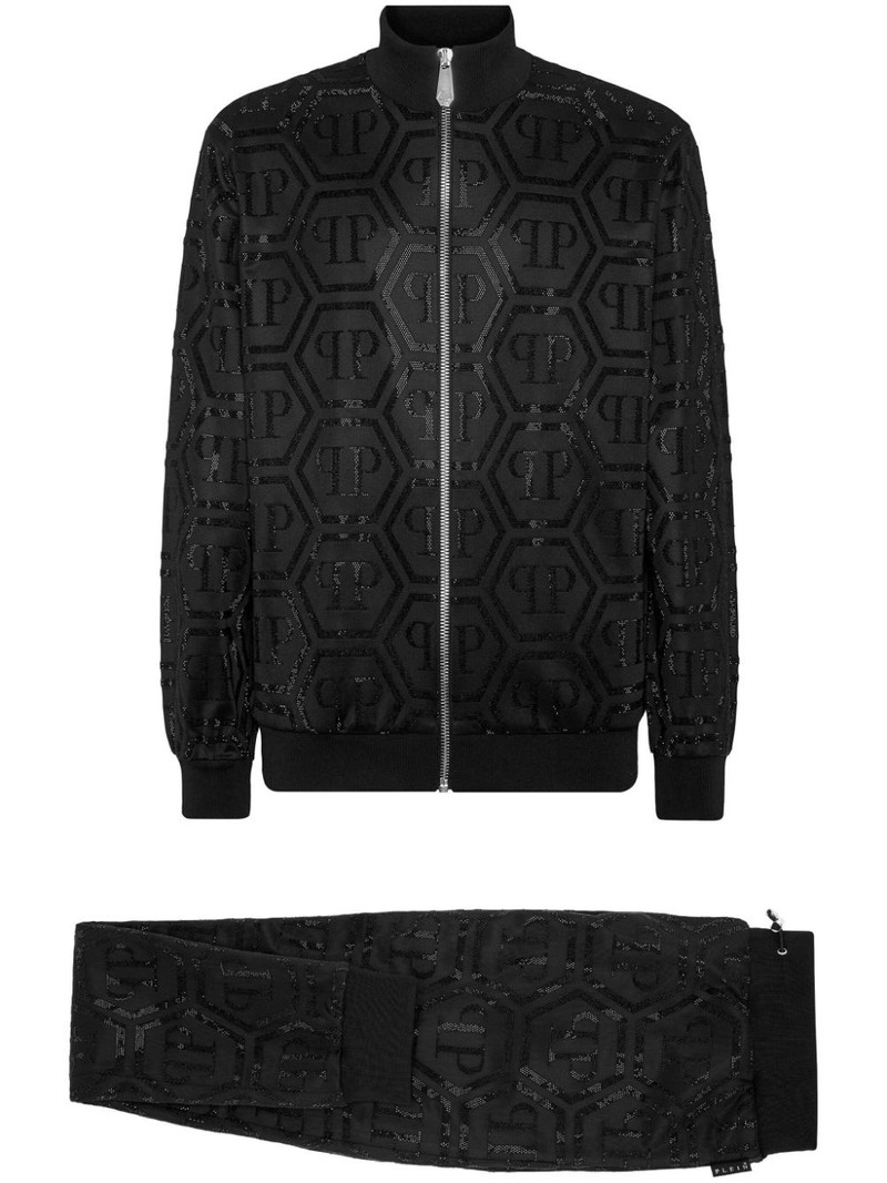 monogram-pattern zip-up tracksuit set 1