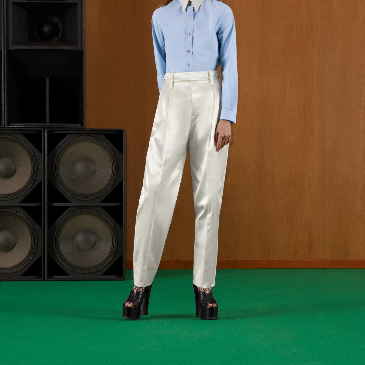 Wool pants with self-tie belt - 6