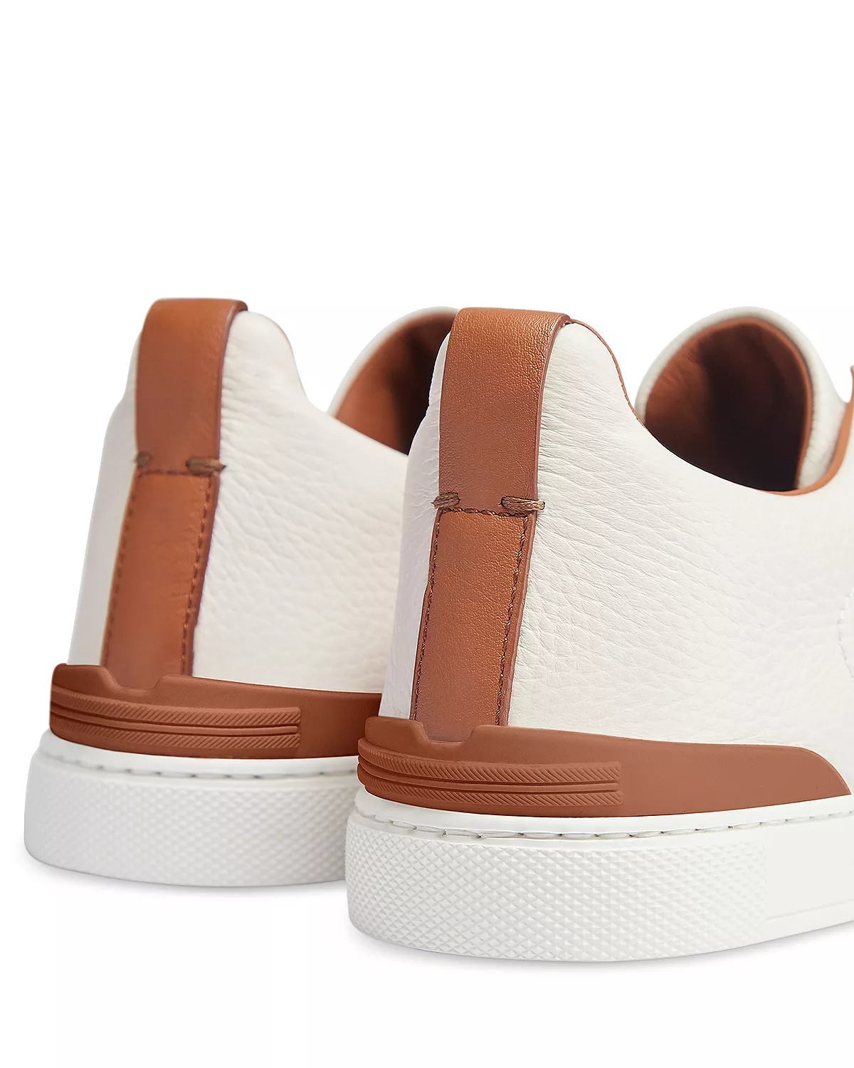 Men's White Deerskin Triple Stitch™ Low Top Sneakers - 5