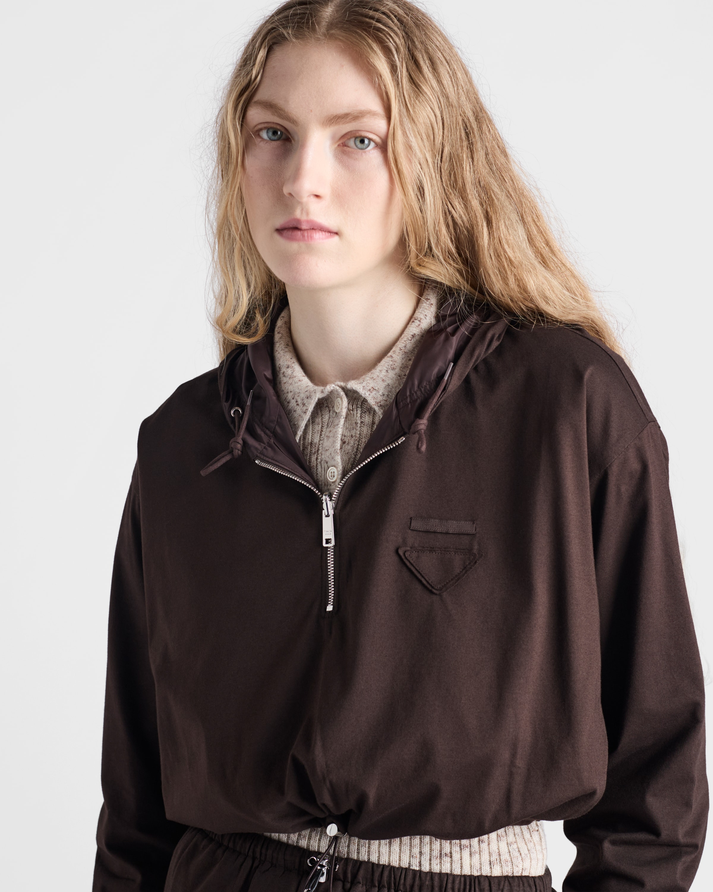 Reversible cotton jersey and Re-Nylon hoodie - 3
