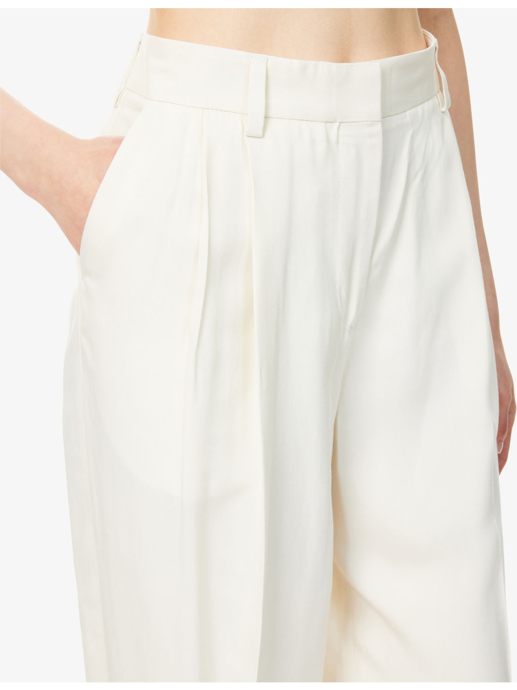 Pleated Wide-Leg Woven Trousers - 5