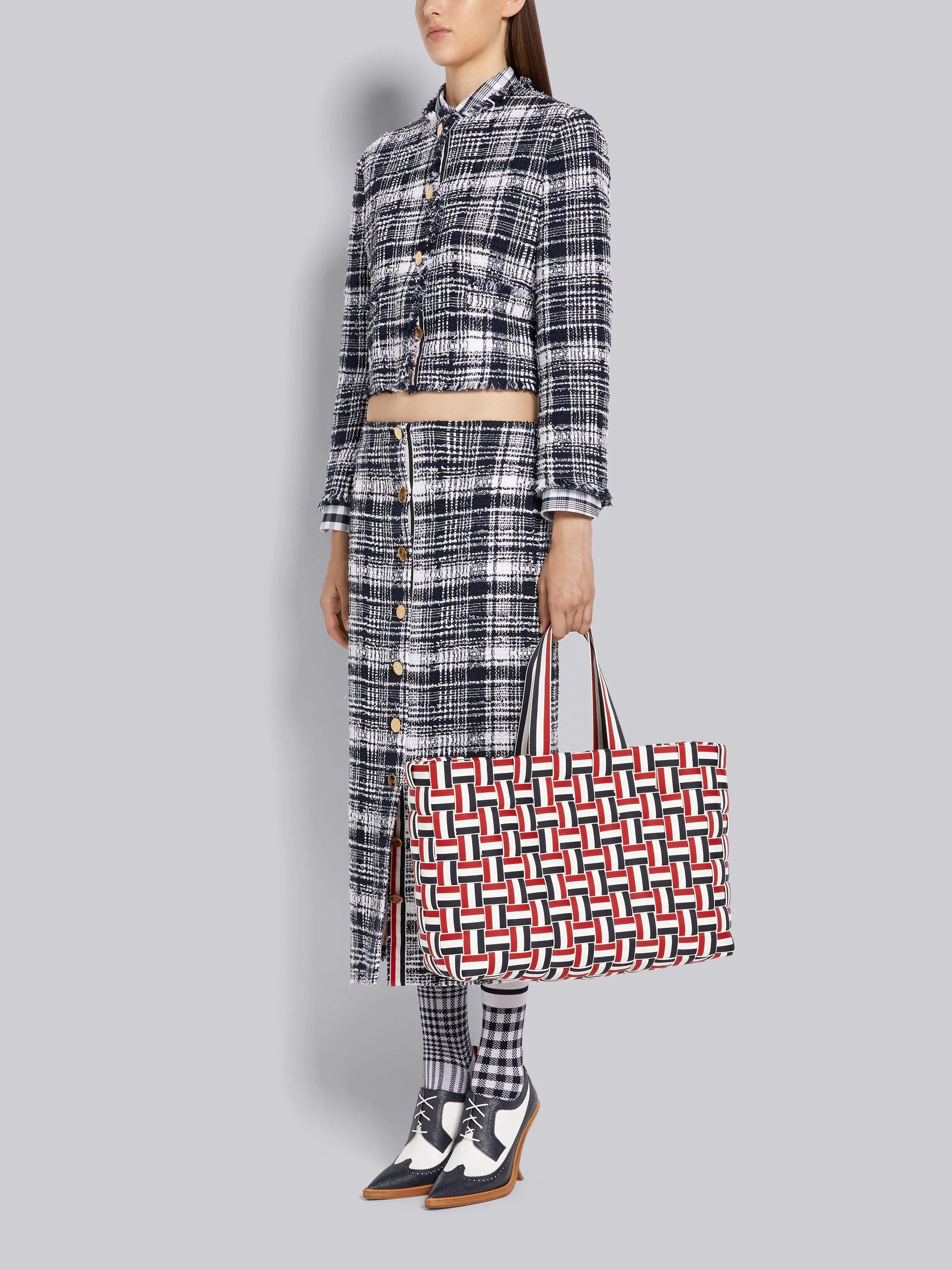 Multicolor Braided Webbing Twill Edge Tote - 4