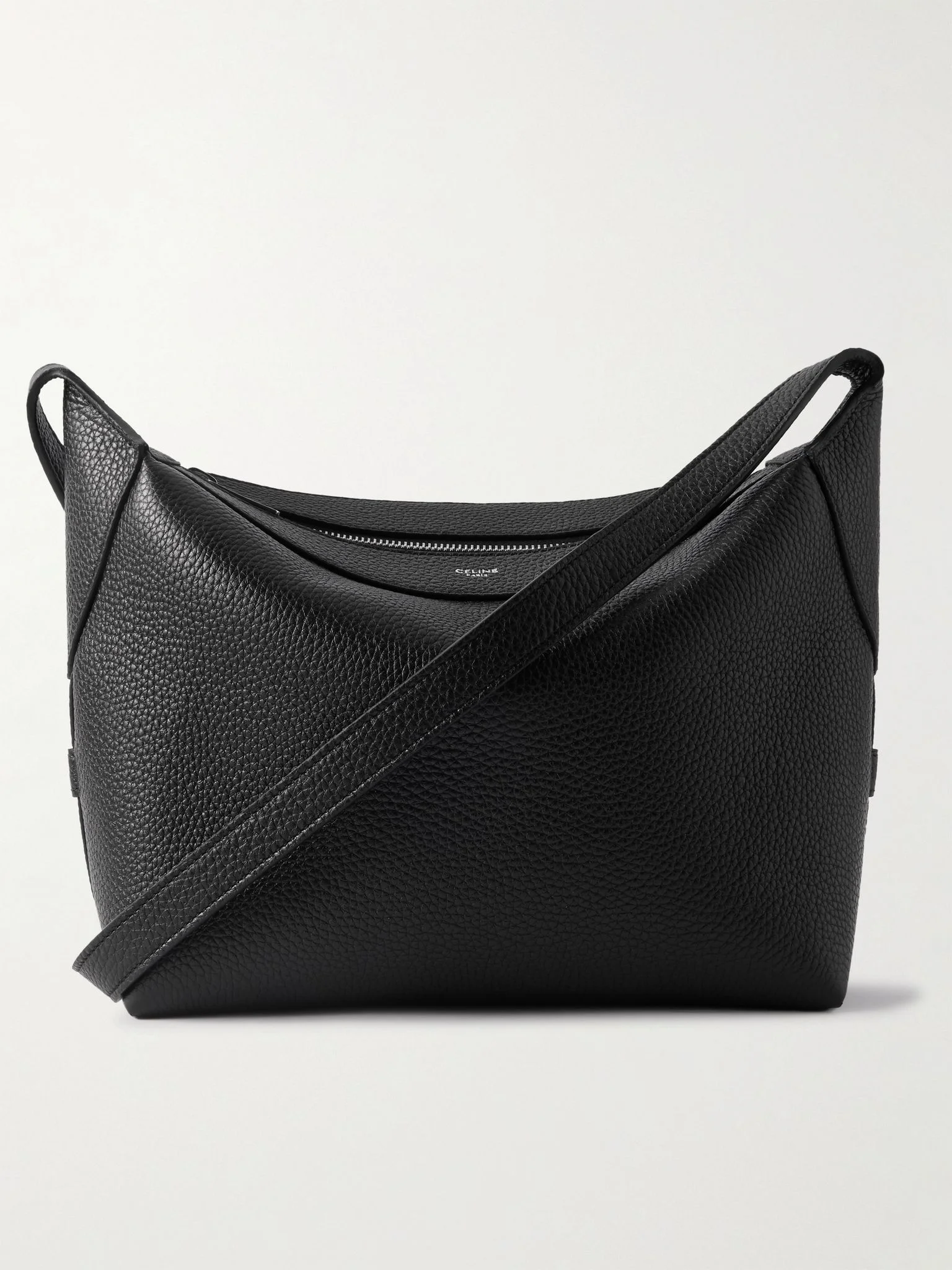 Full-Grain Leather Messenger Bag Black - 1