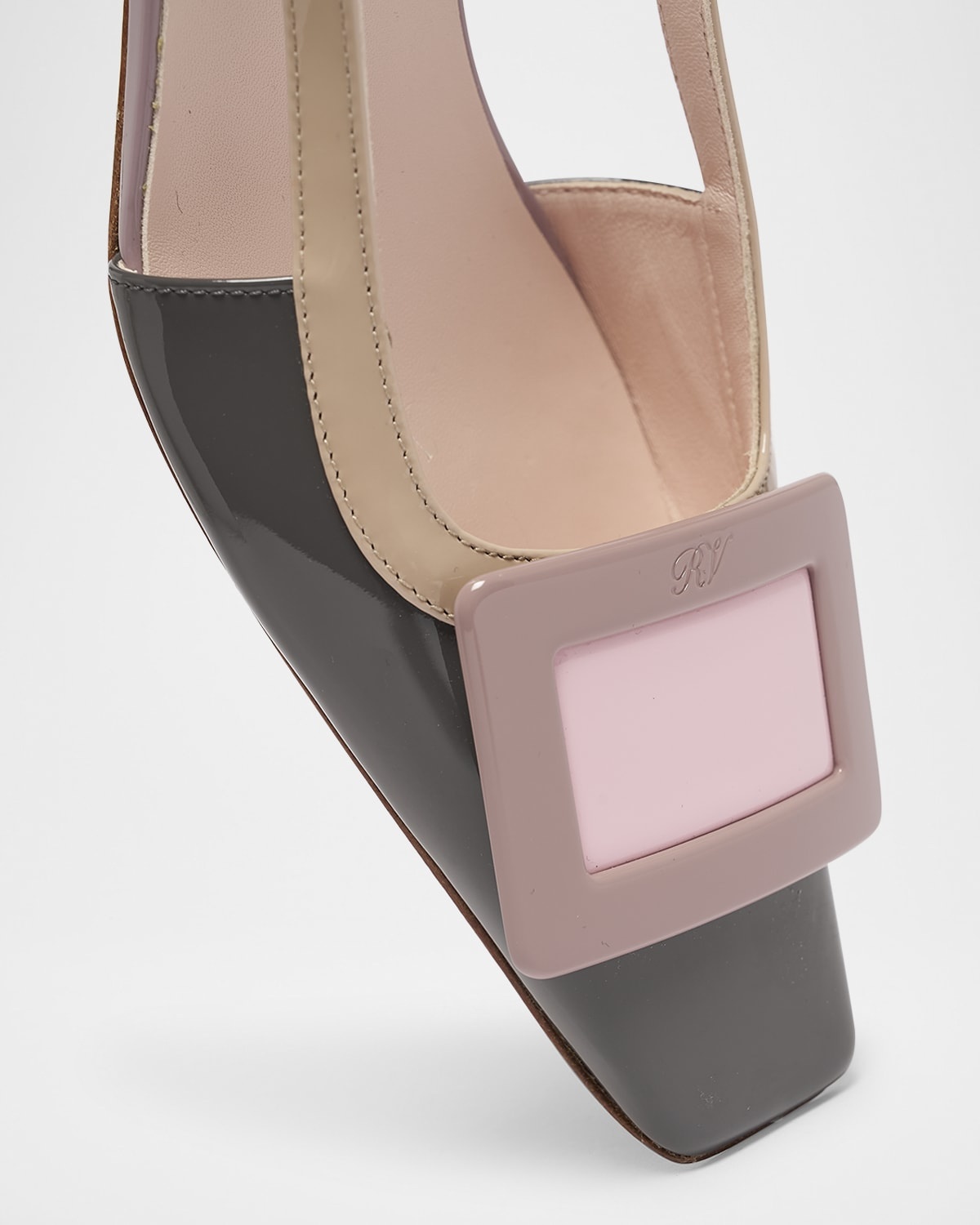 Roger Vivier Colorblock Patent Leather Slingback Pumps | REVERSIBLE