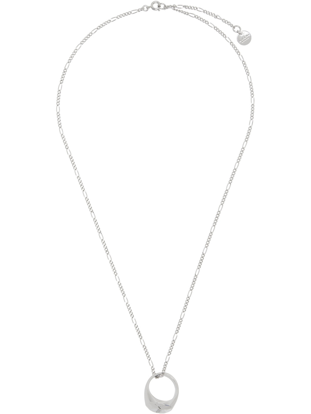 Silver Ring Pendant Necklace - 1