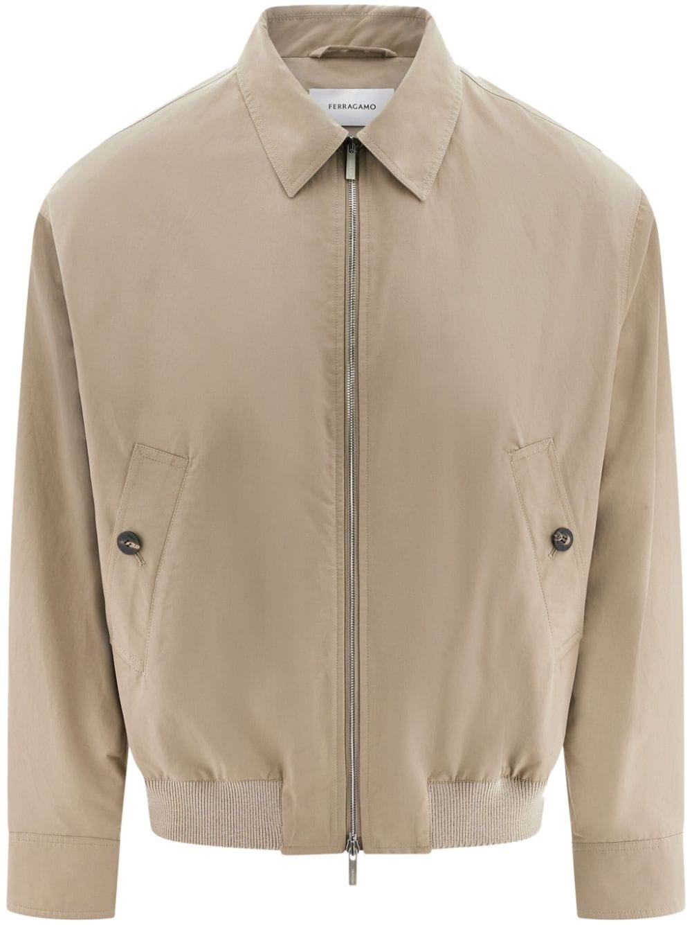 logo-engraved cotton jacket - 1