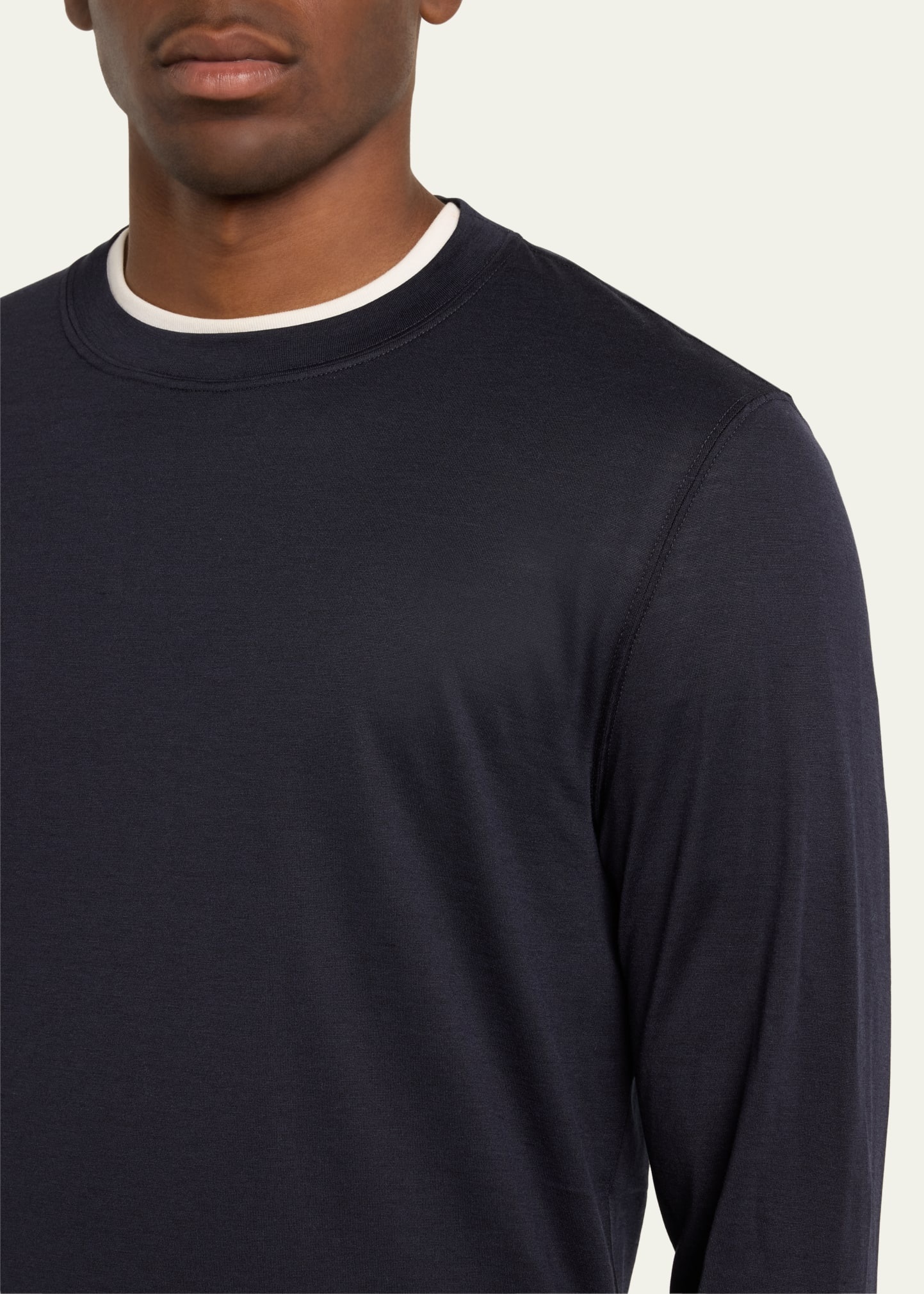Men's Silk and Cotton Long-Sleeve T-Shirt - 5