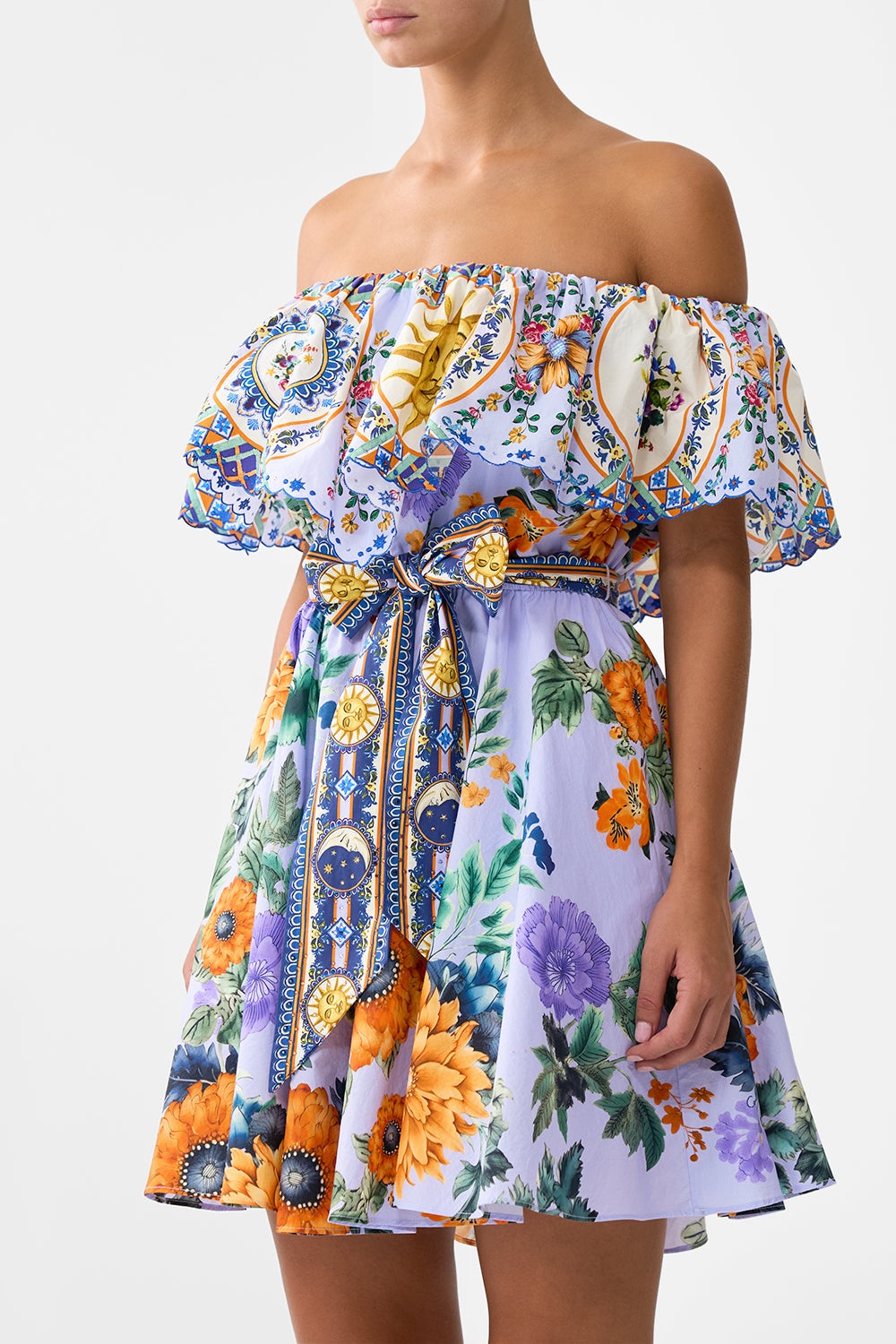 SHOULDER FRILL SHORT DRESS - 5