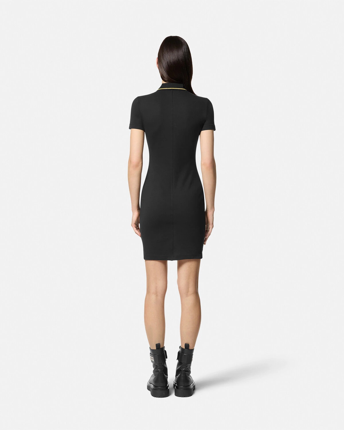 V-Emblem Midi Polo Dress - 5