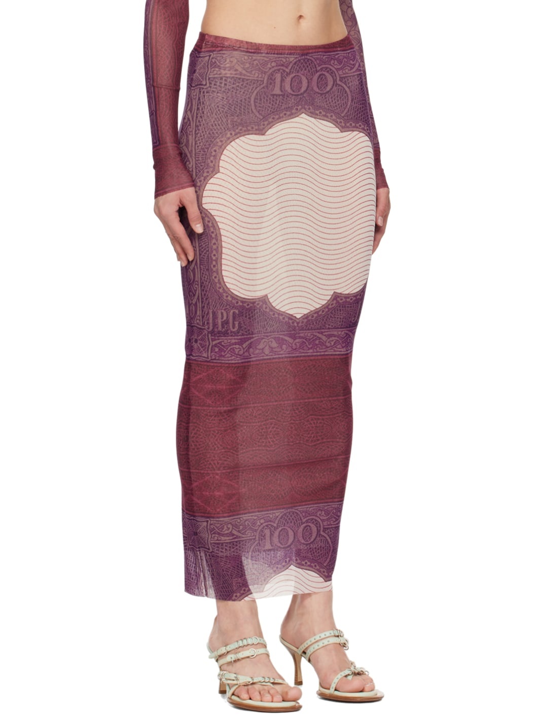 Burgundy & Purple 'The Cartouche' Maxi Skirt - 2