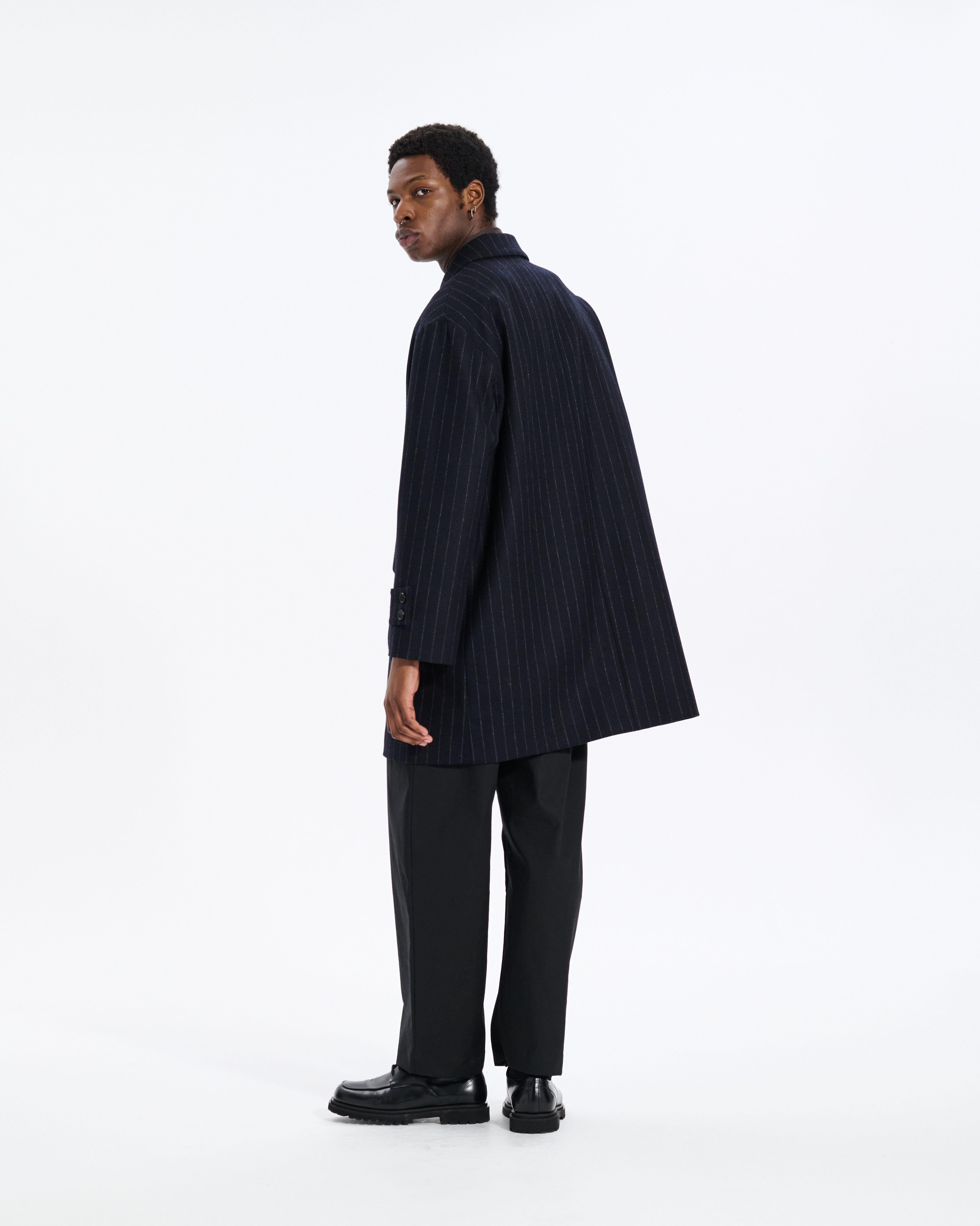 Humbie Chalkstripe Wool Coat - 4
