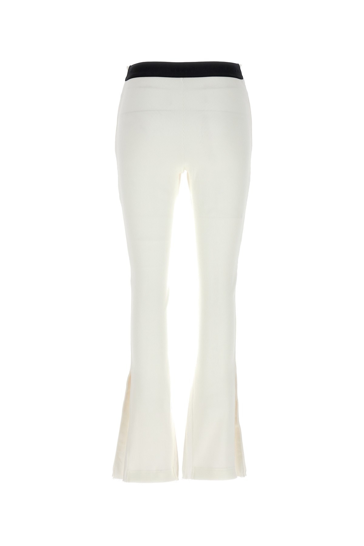Pleated flared-leg mid-rise cotton trousers - 3