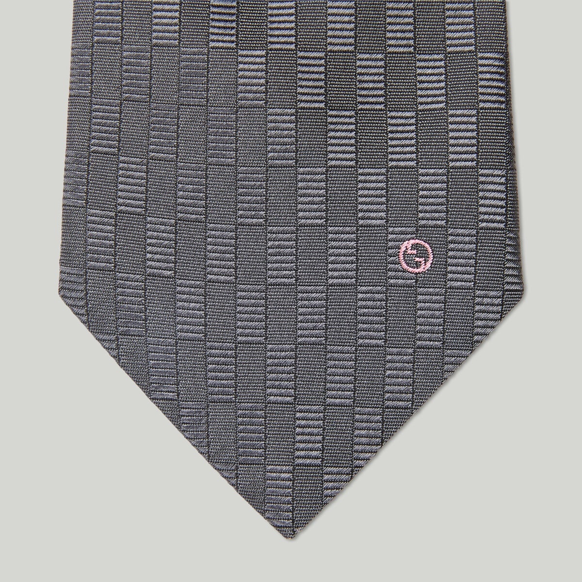 Geometric silk jacquard tie - 4