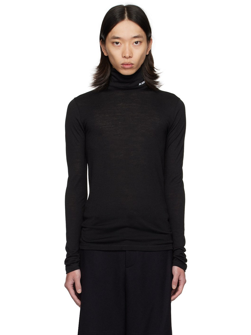 Black Printed Logo Turtleneck 1