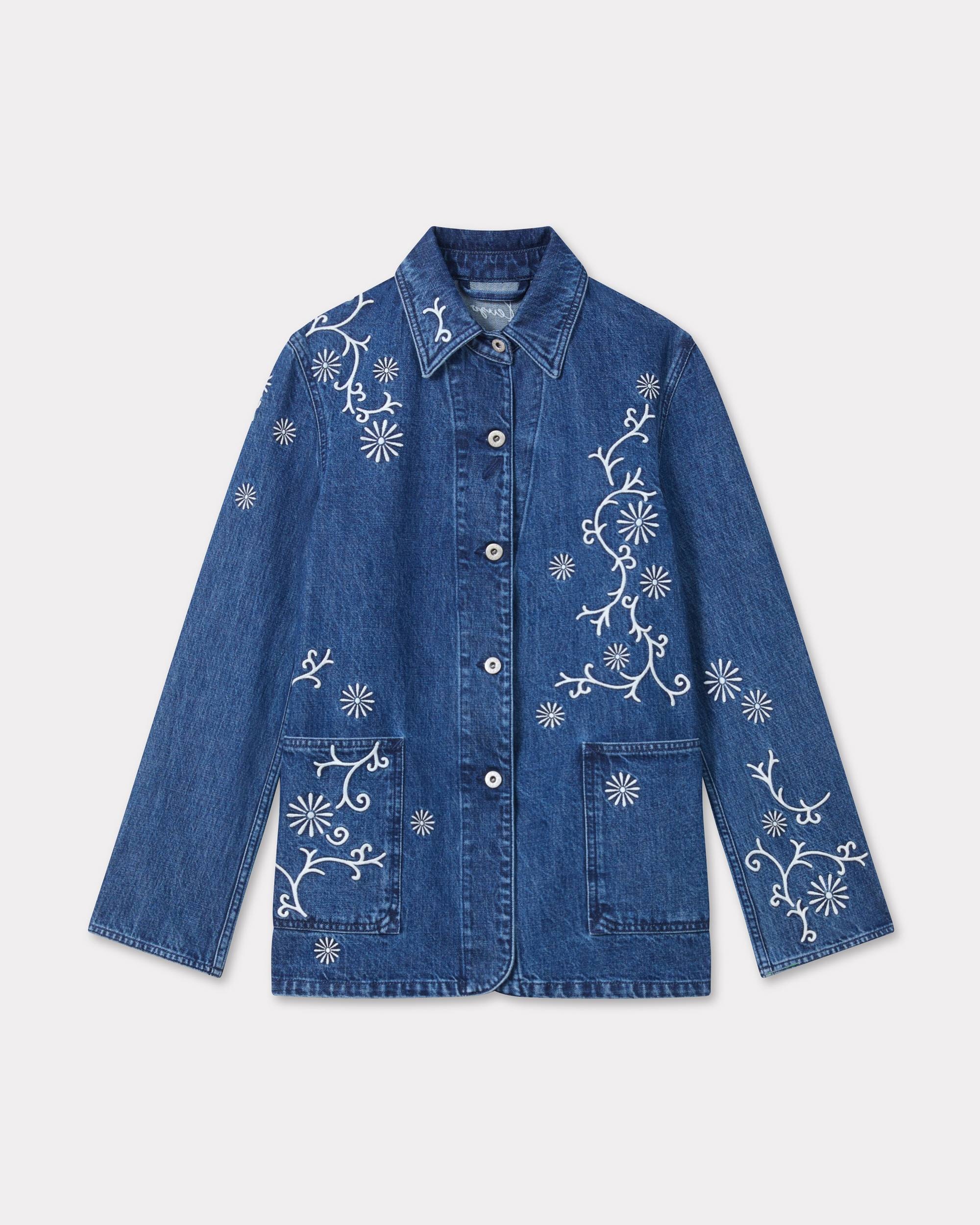 'KENZO Marguerite' embroidered workwear jacket in japanese denim - 1