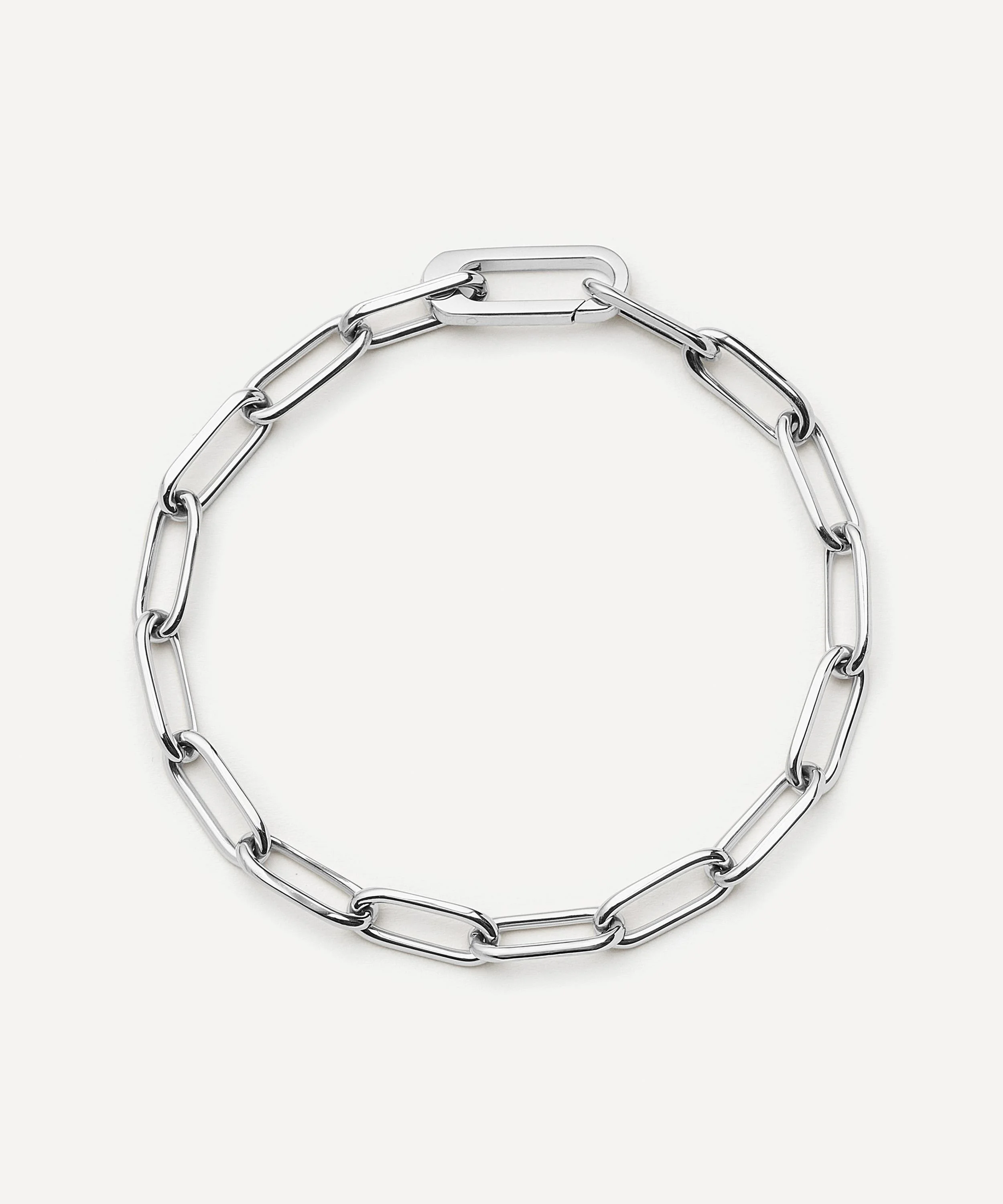 Platinum-Plated Classic Paperclip Chain Bracelet - 1