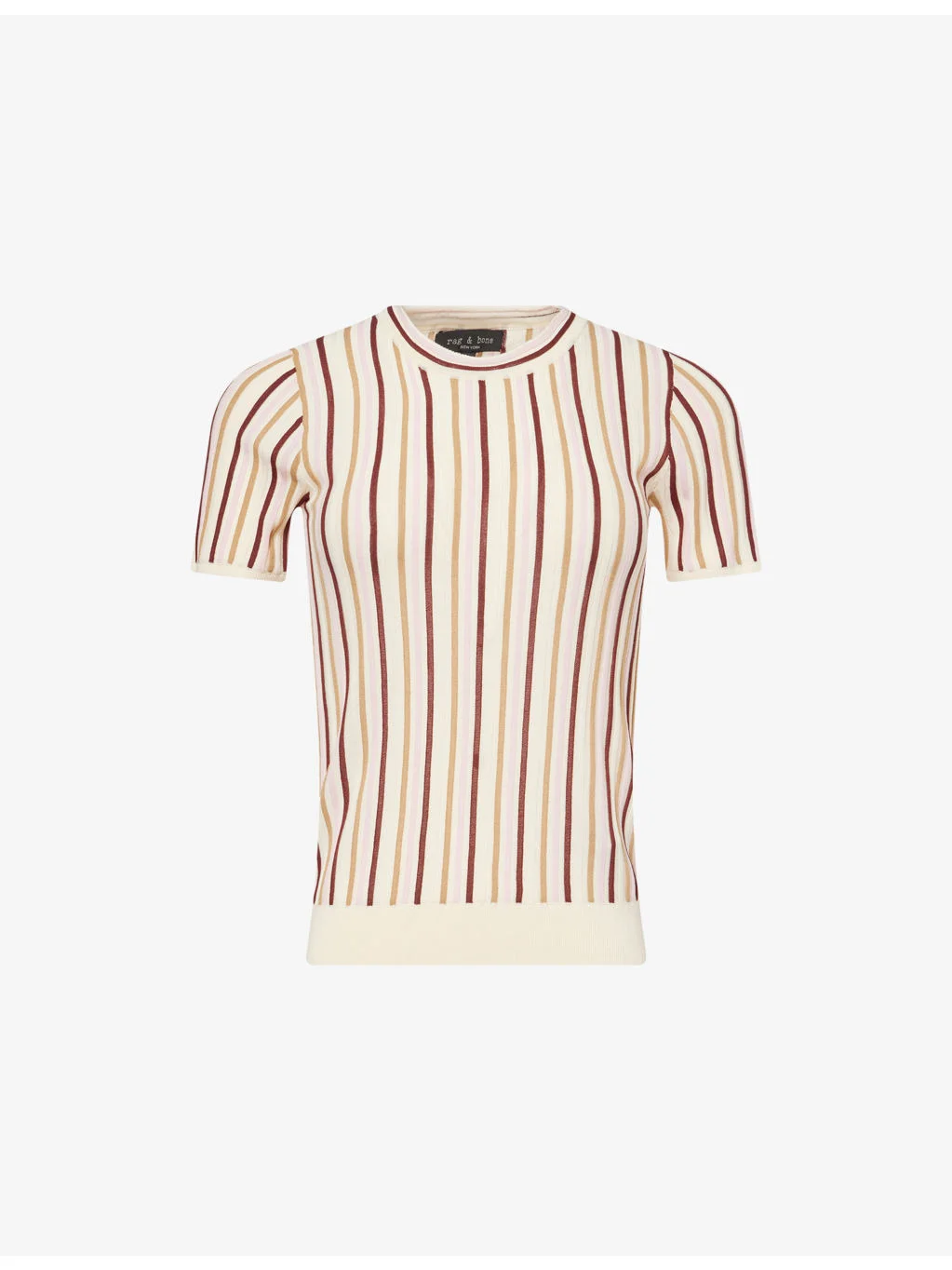 Victoria Stripe-Print Stretch-Knit T-Shirt - 1
