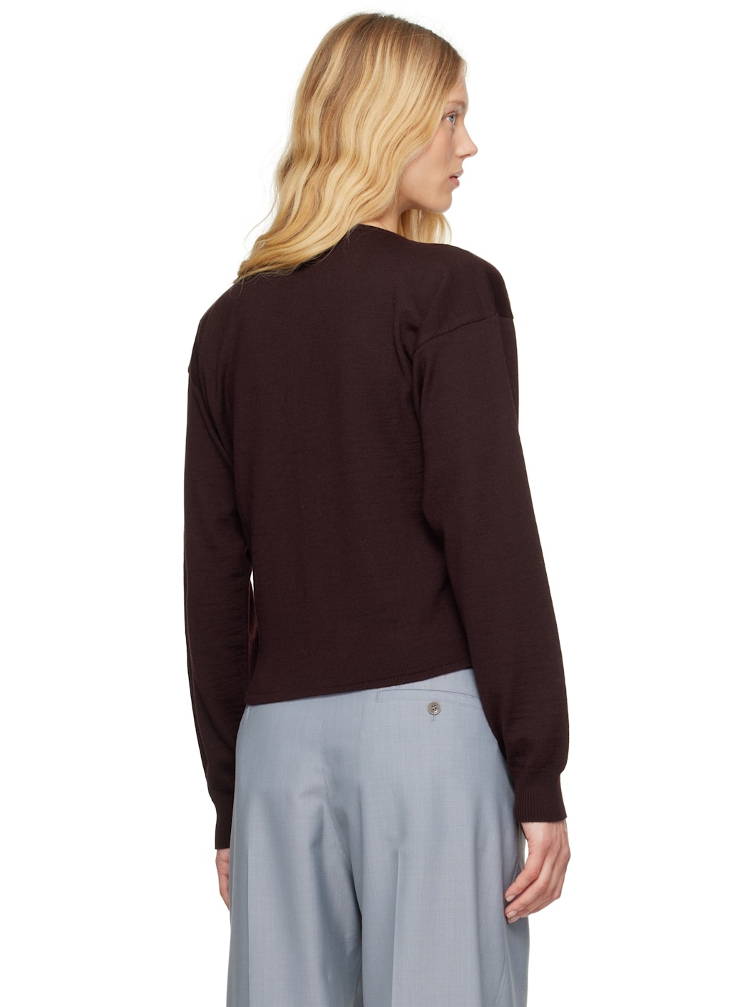 Burgundy Fitted Cardigan - 3