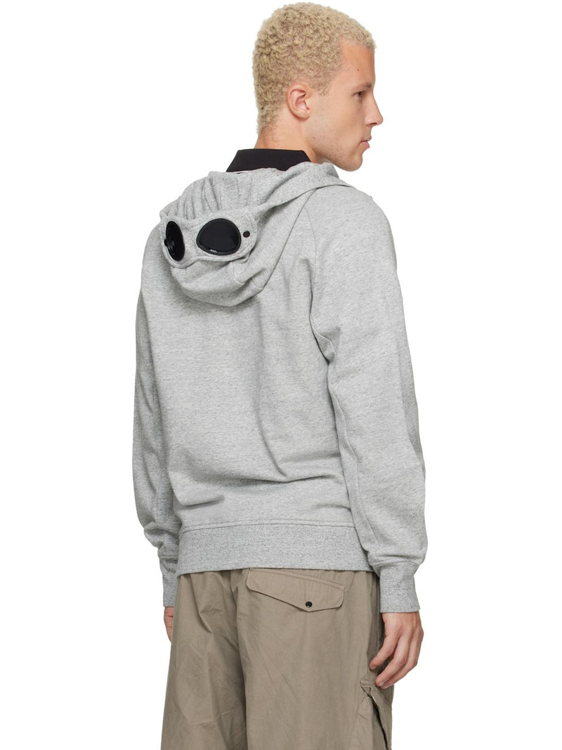 Gray Diagonal Raised Fleece Goggle Hoodie 3