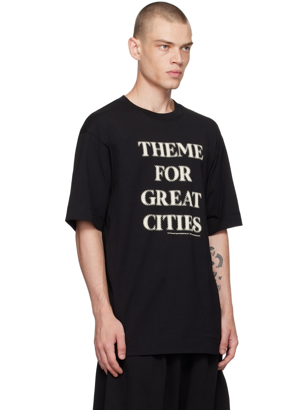 Dries Van Noten Black Theme Song T-Shirt | REVERSIBLE