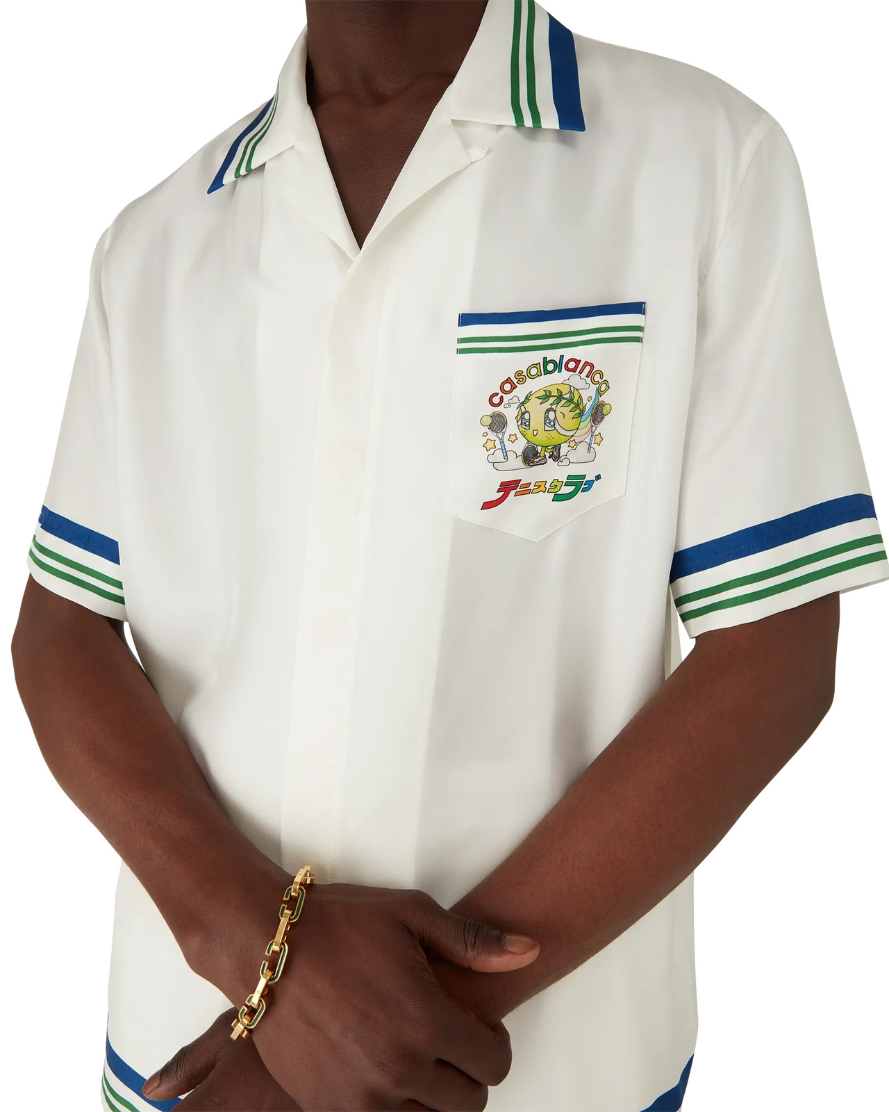 Tennis Mascot Short Sleeve Silk Twill Shirt | Casablanca Paris - 5