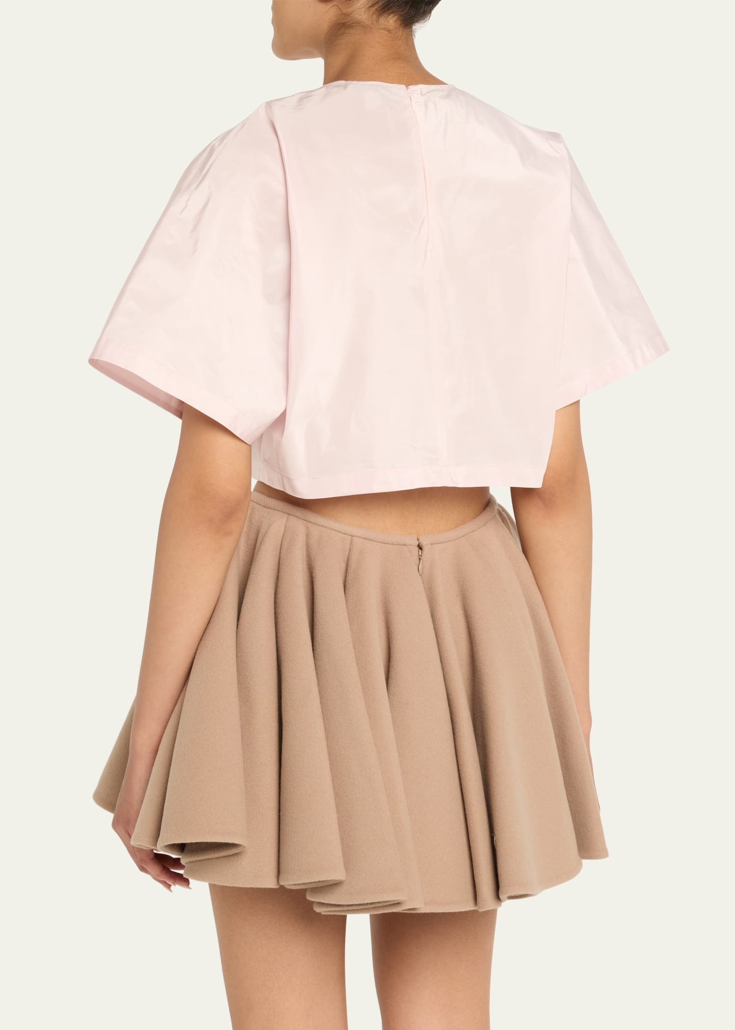 Cropped Silk Taffeta T-Shirt - 3