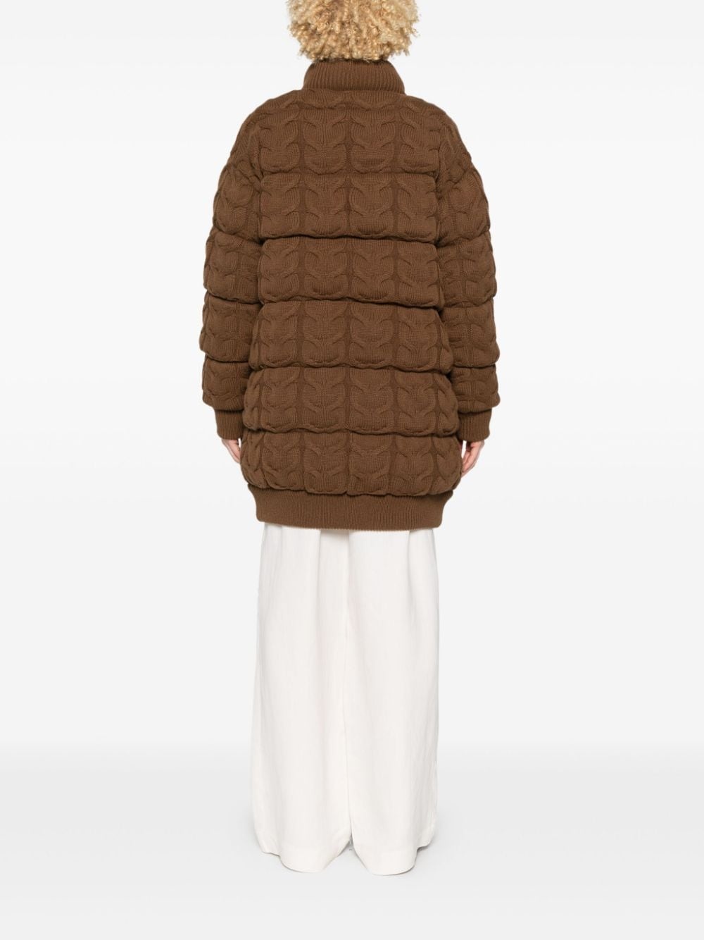 chunky-knit padded coat - 4