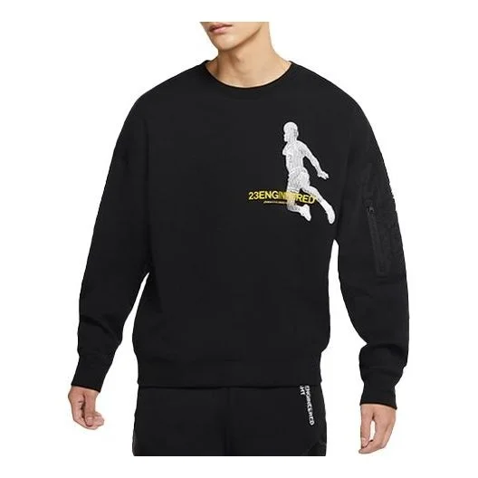 Air Jordan Casual Knitted Crew Neck Basketball Jumper Sweater For Men Black DD3899-010 - 1