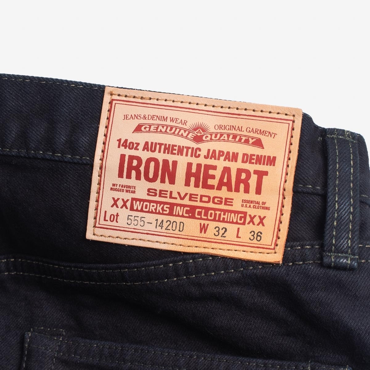 IH-555S-142OD 14oz Selvedge Denim Super Slim Cut Jeans - Indigo Overdyed Black - 10