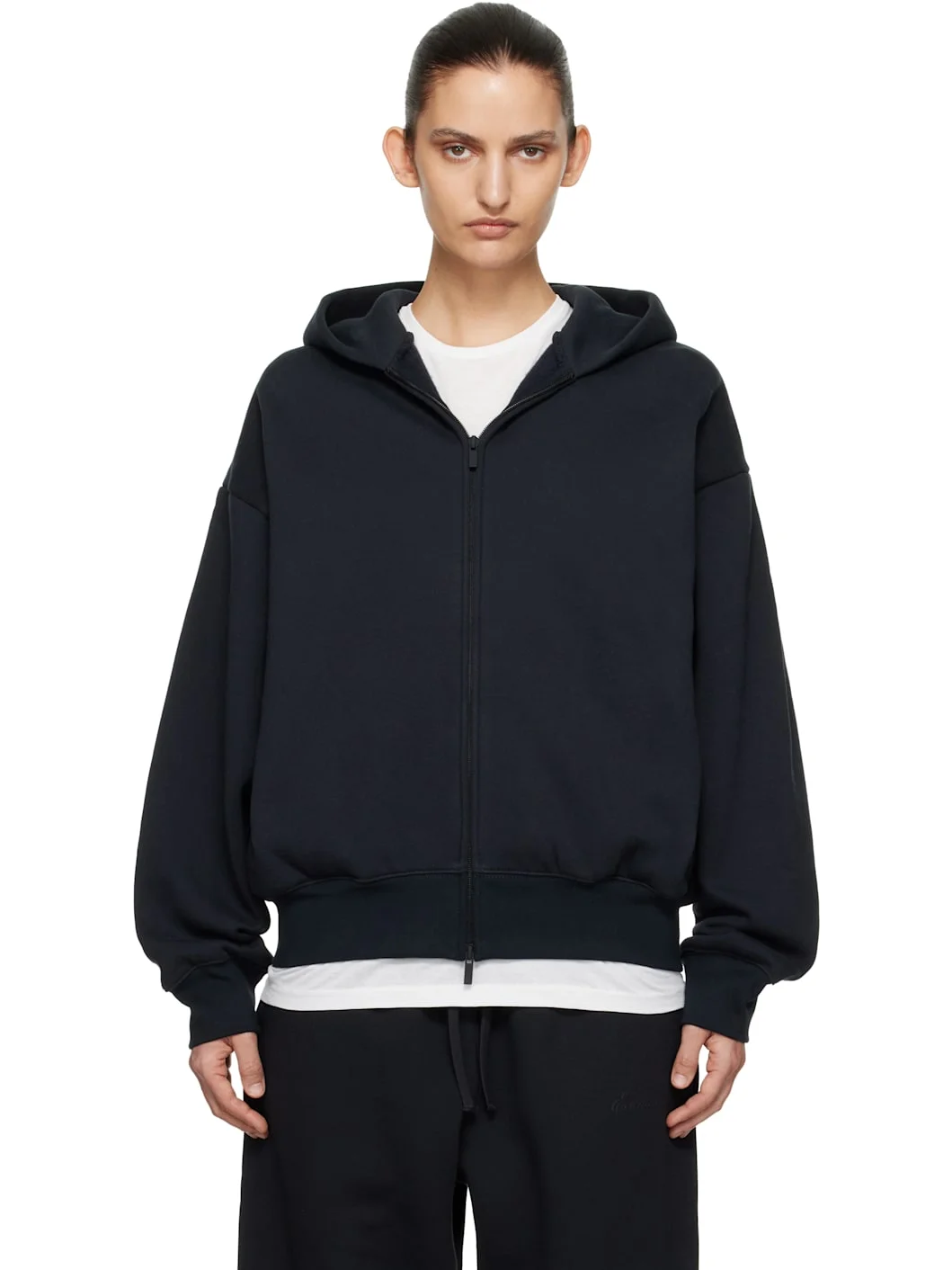 Black Classic Zip-Up Hoodie - 1