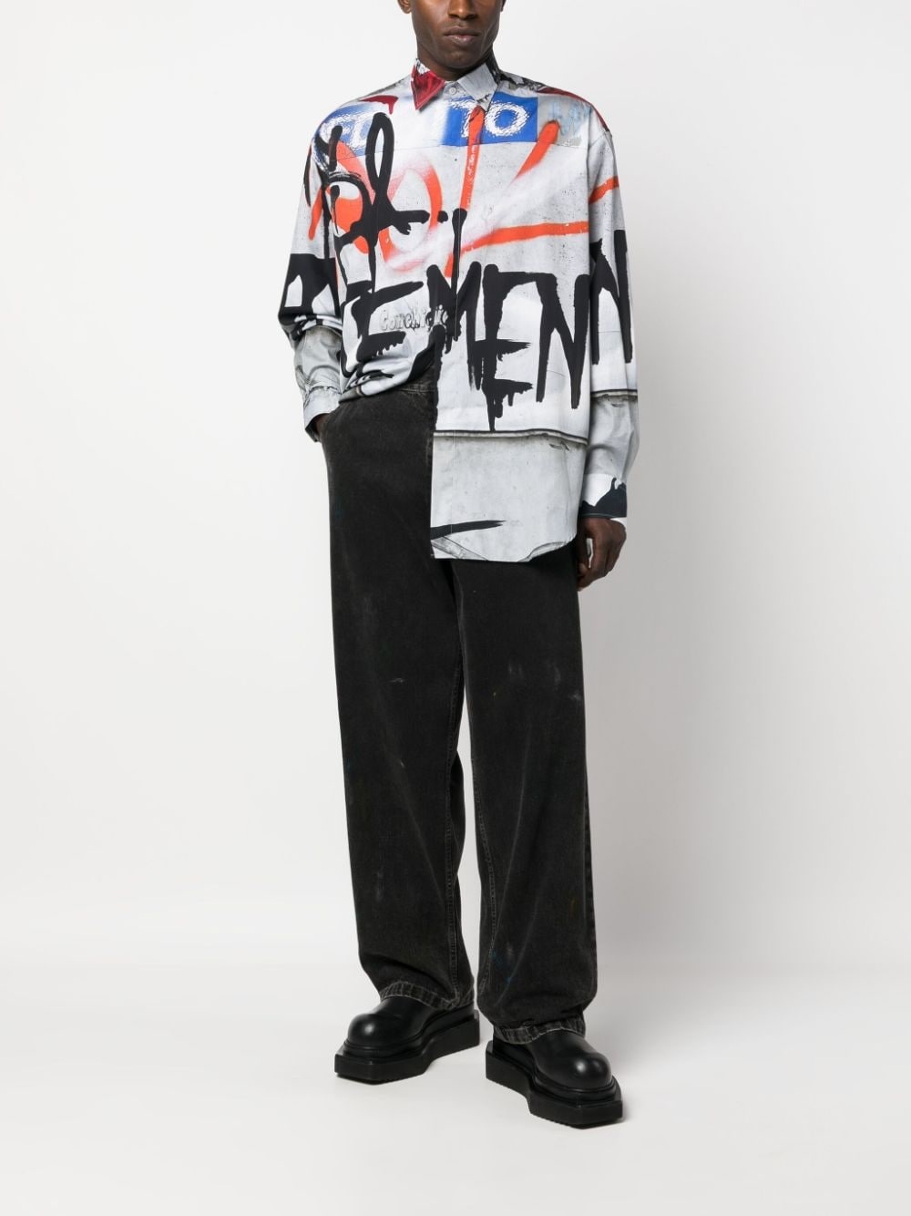 graffiti-print shirt - 2