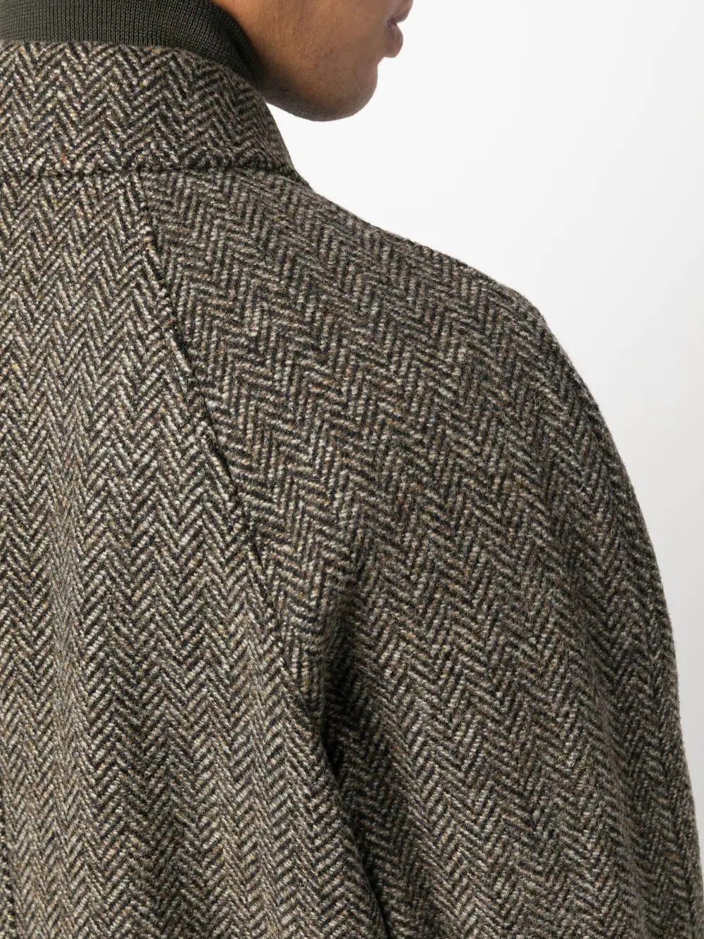 herringbone wool coat - 5